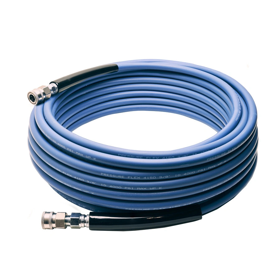 MTM Hydro KobraJet Non Marking Smooth Blue Hose 4,000 PSI - 100 Feet w/ SS Couplers