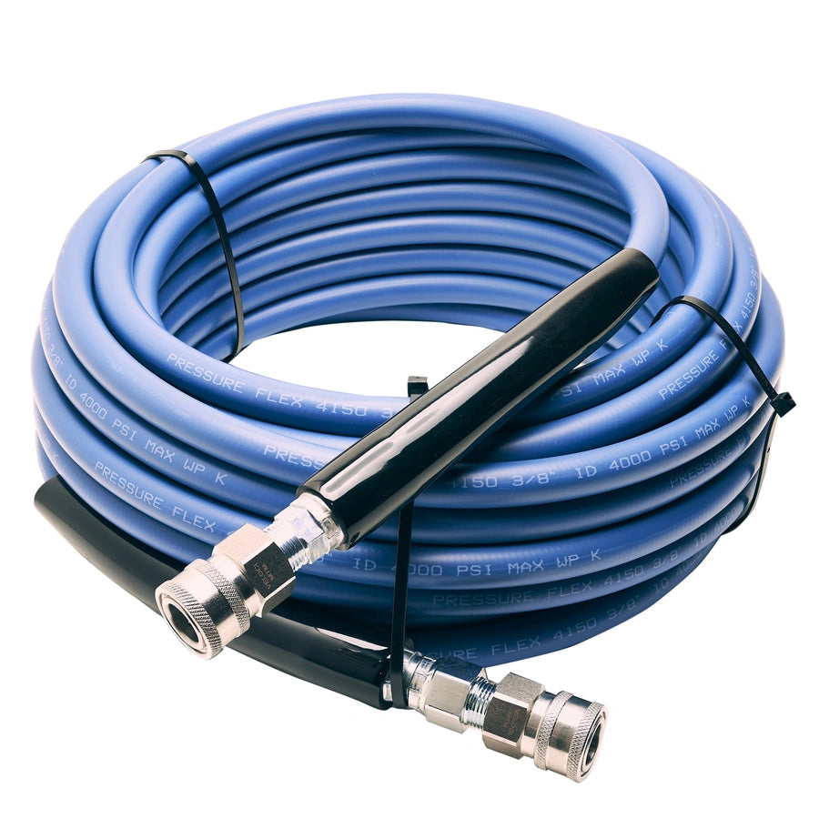 MTM Hydro KobraJet Non Marking Smooth Blue Hose 4,000 PSI - 25 Feet w/ SS Couplers