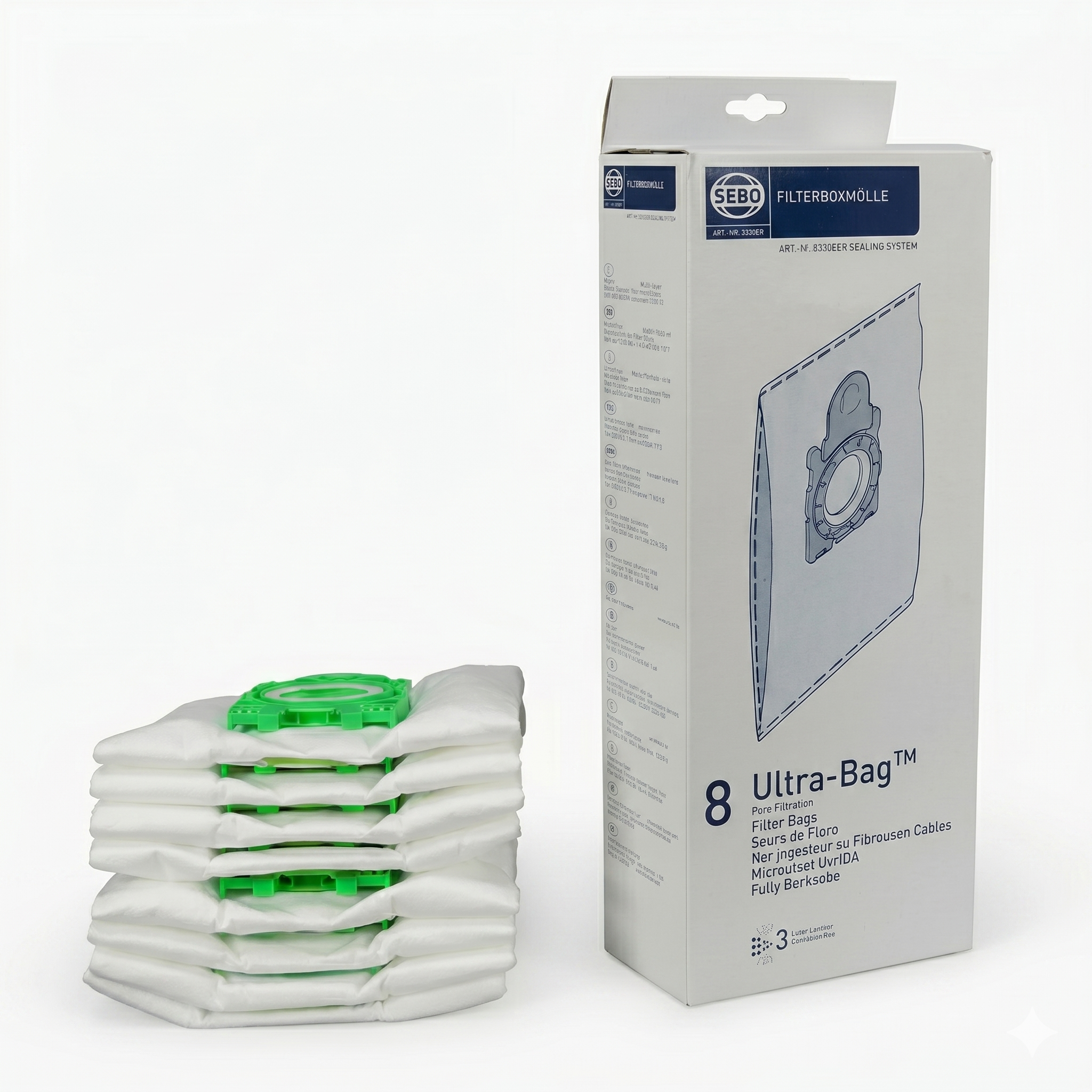 SEBO E Series Ultra Vacuum Bags - Box of 8 | Replacement Vacuum Bags for E Series