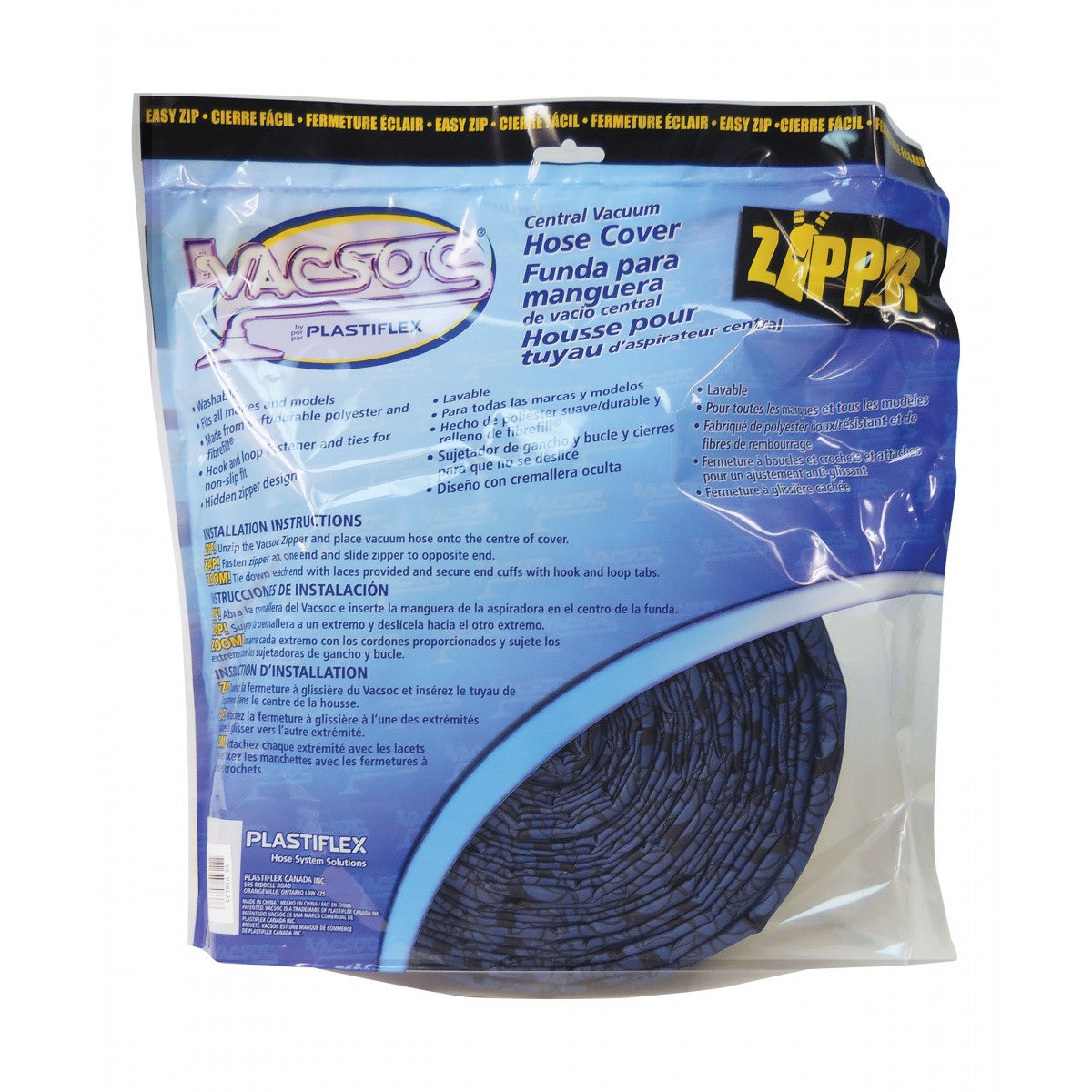 30' Padded Hose Cover With Zipper - Vacsoc - Blue