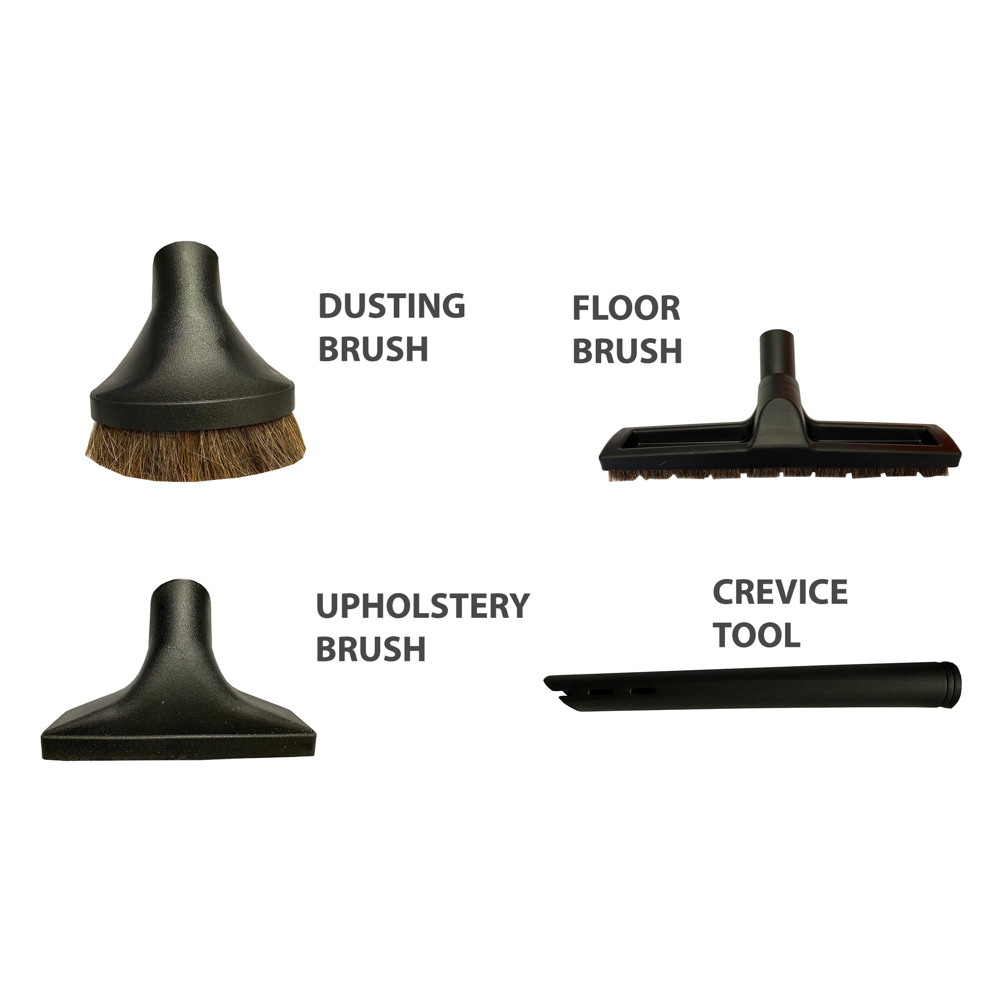 VPC Premium Wet Dry Shop Vacuum Extension Hose with 4-Piece Deluxe Cleaning Attachments and Telescopic Wand - Tools Included