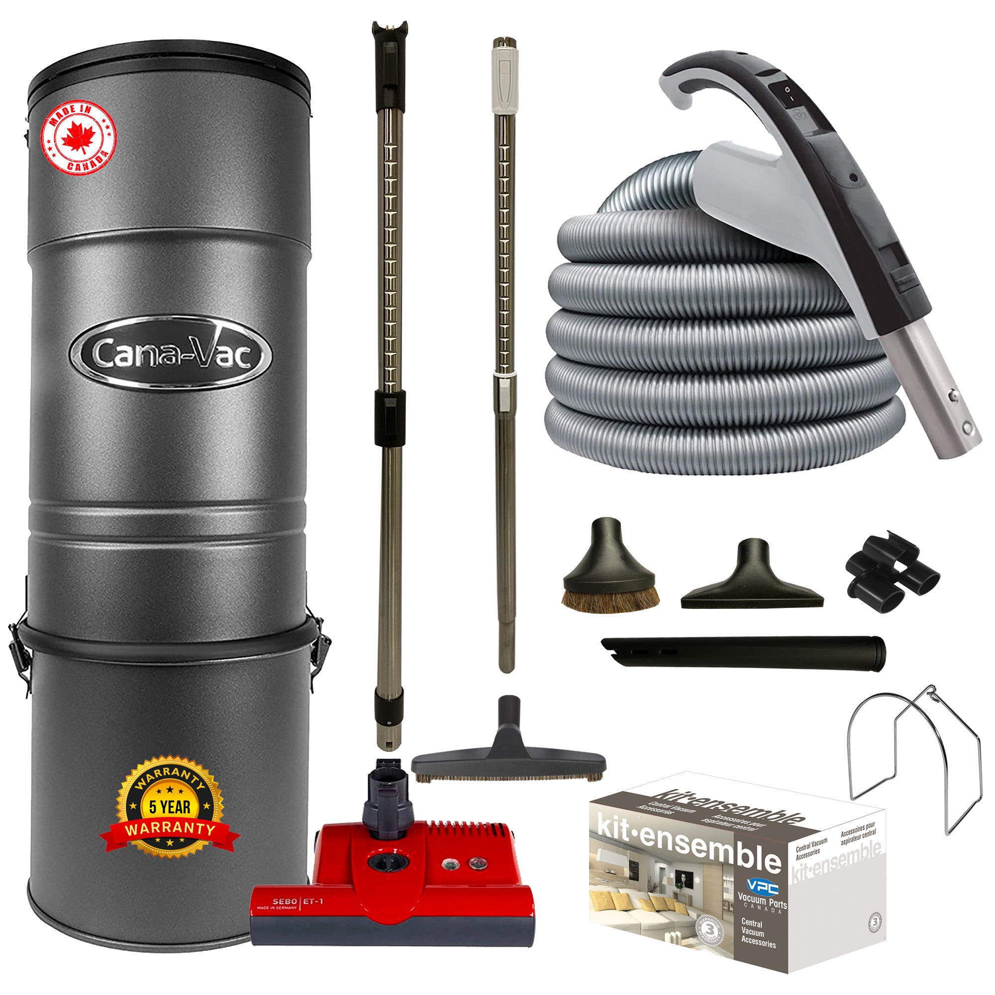 CanaVac CV587 Central Vacuum with Premium Electric Package