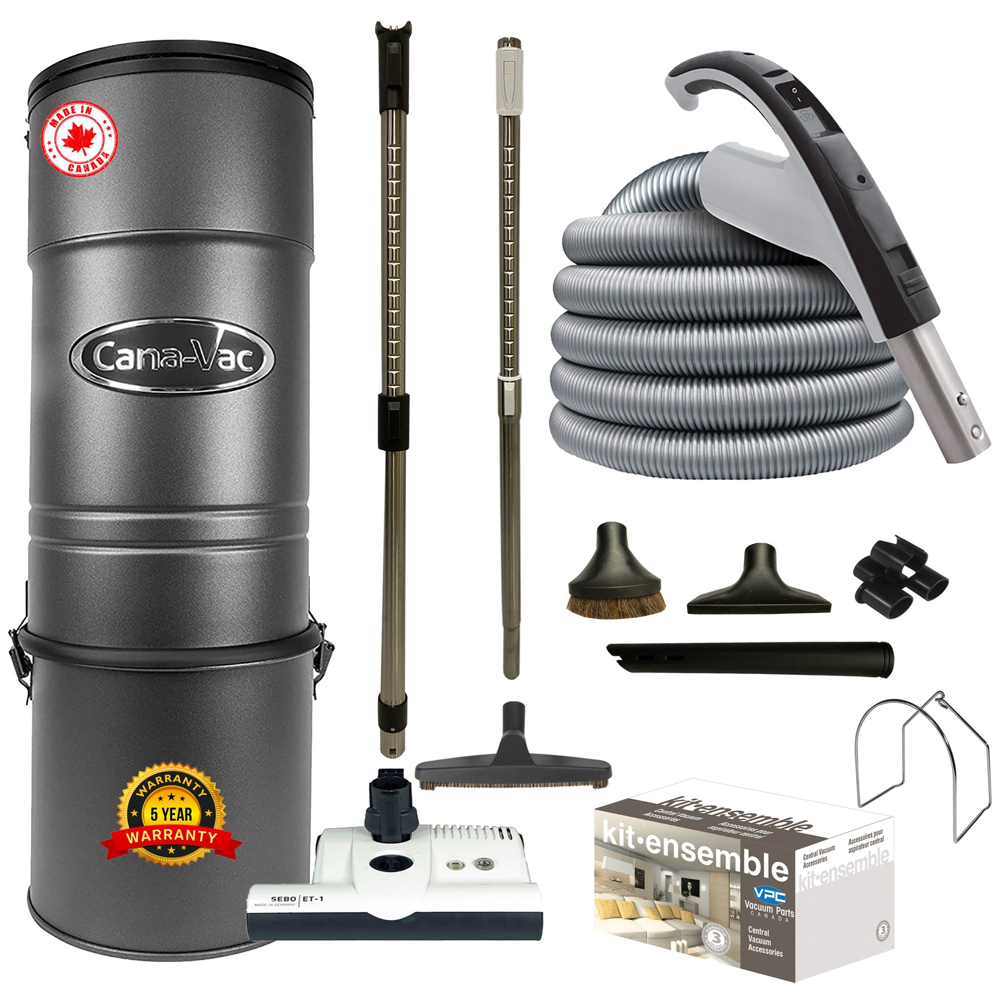 CanaVac CV587 Central Vacuum with Premium Electric Package
