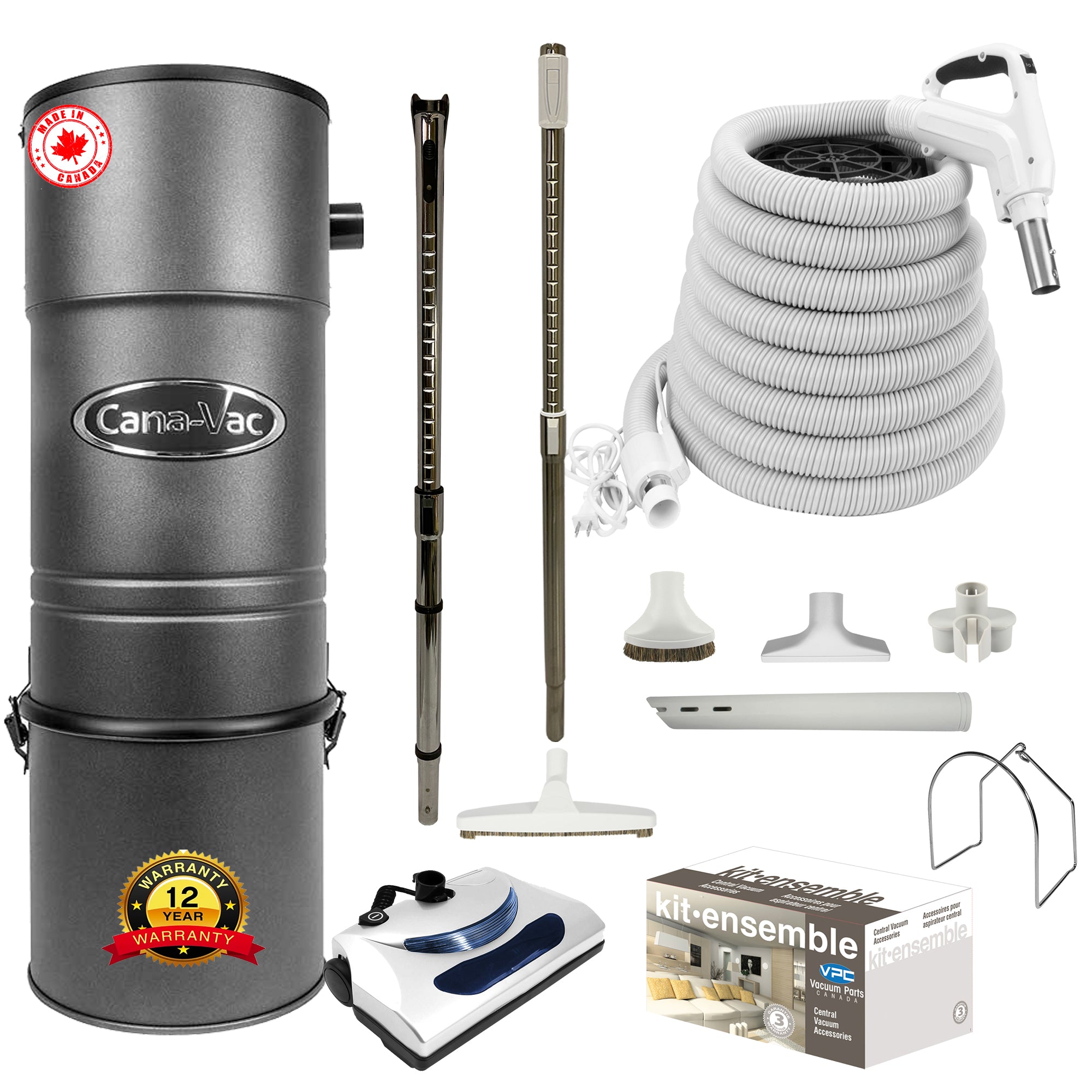 Cana-Vac CV687 Central Vacuum with Basic Electric Package (White)