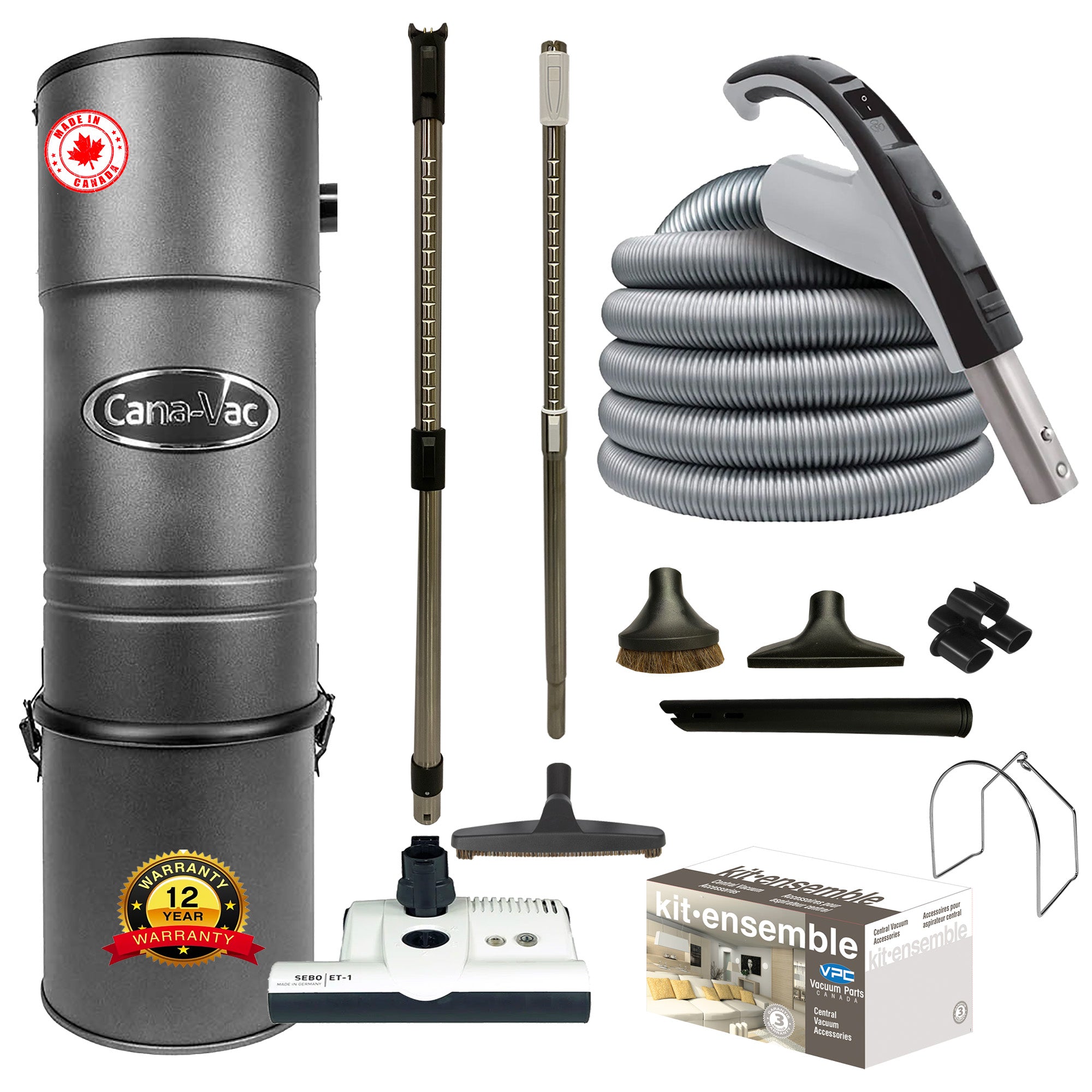 CanaVac CV687 Central Vacuum with Premium Electric Package