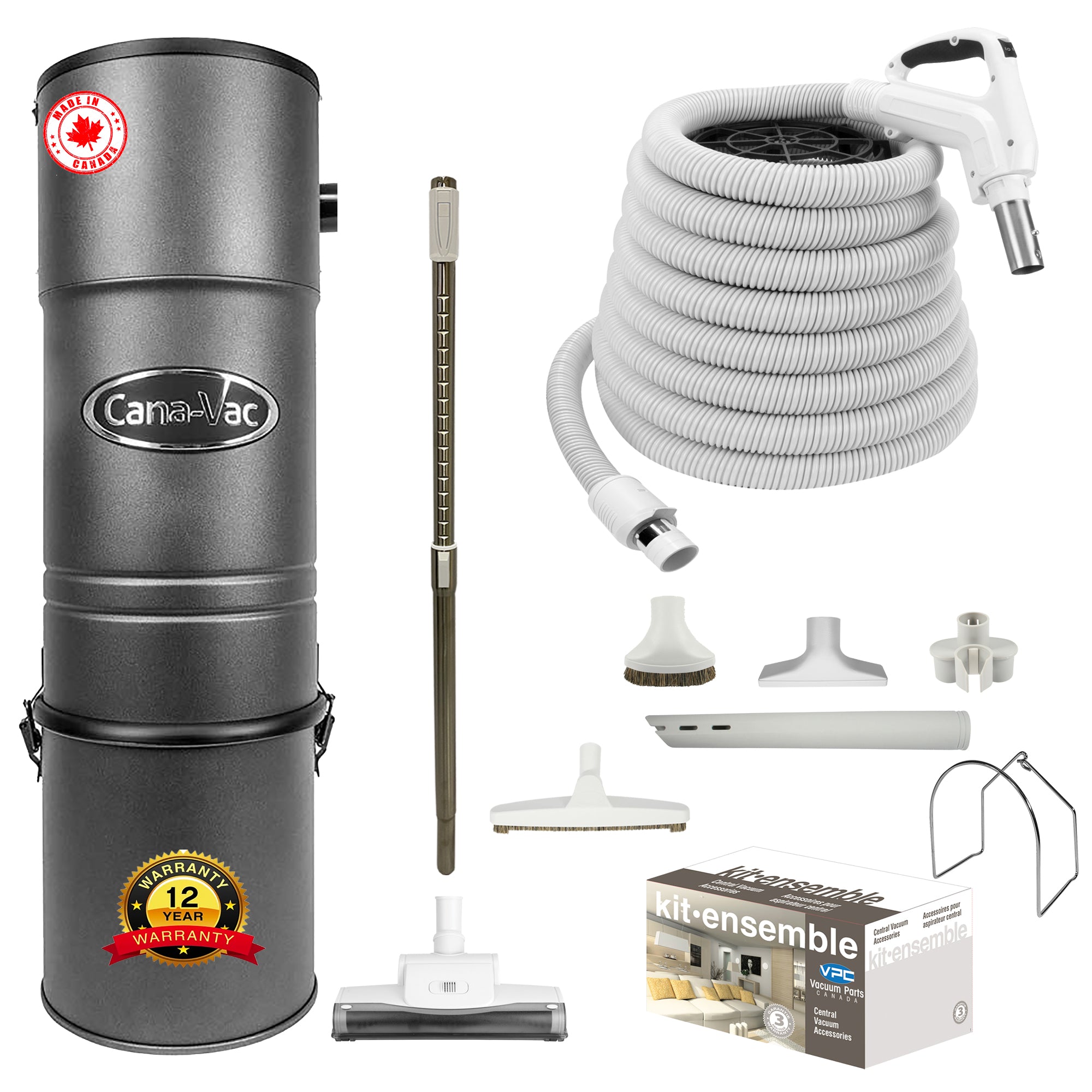 Cana-Vac CV587 Central Vacuum with Standard Air Package (White)