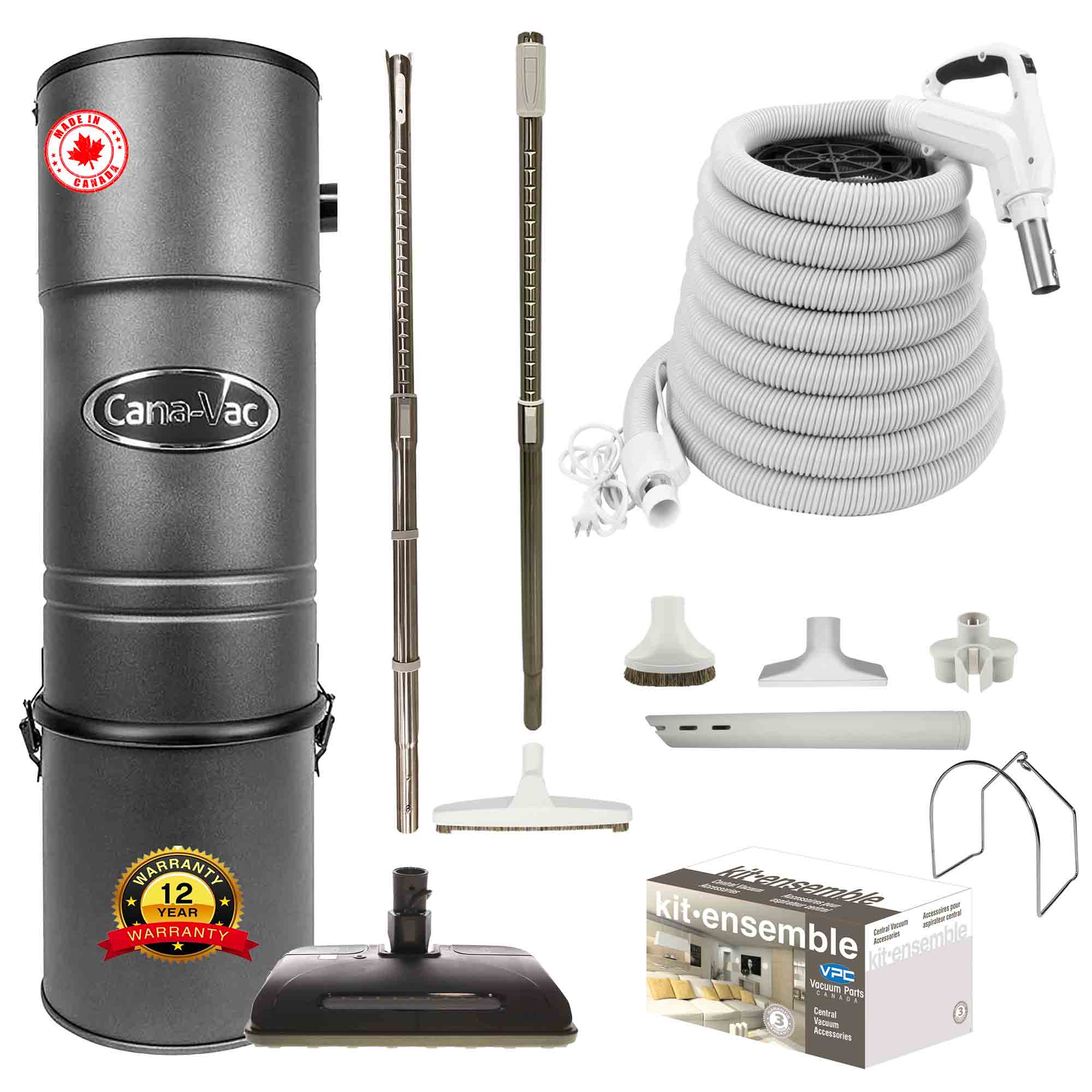 Cana-Vac CV687 Central Vacuum with Ultra Electric Package (White)