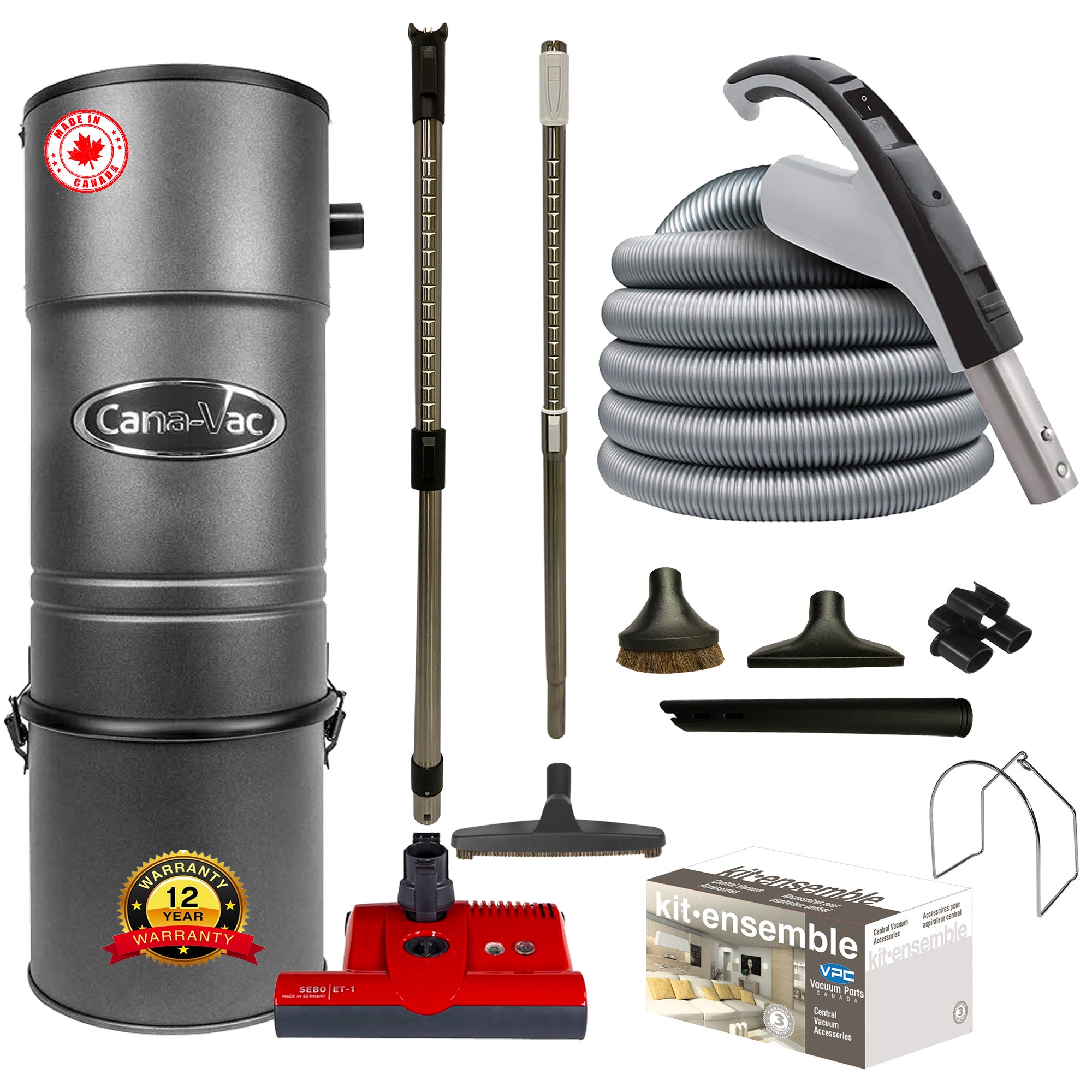 CanaVac CV787 Central Vacuum Cleaner with Premium Electric Package