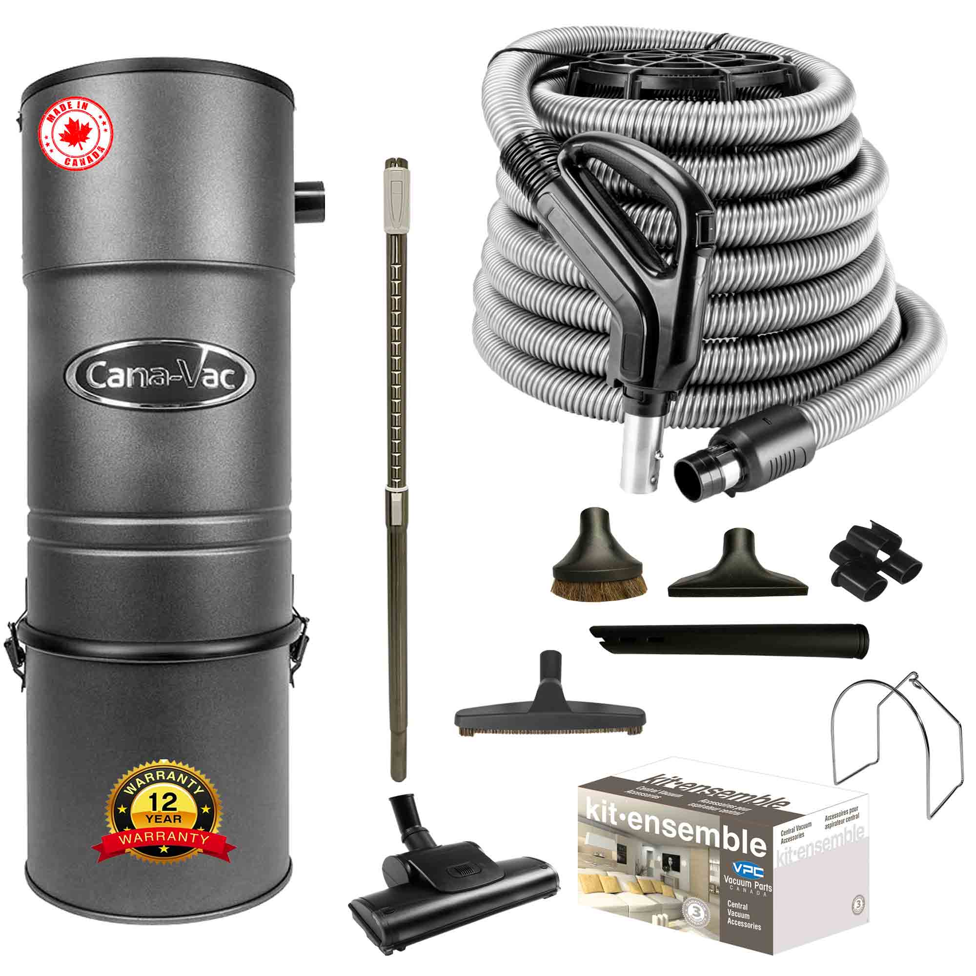Cana-Vac CV787 Central Vacuum with Standard Air Package (Black)