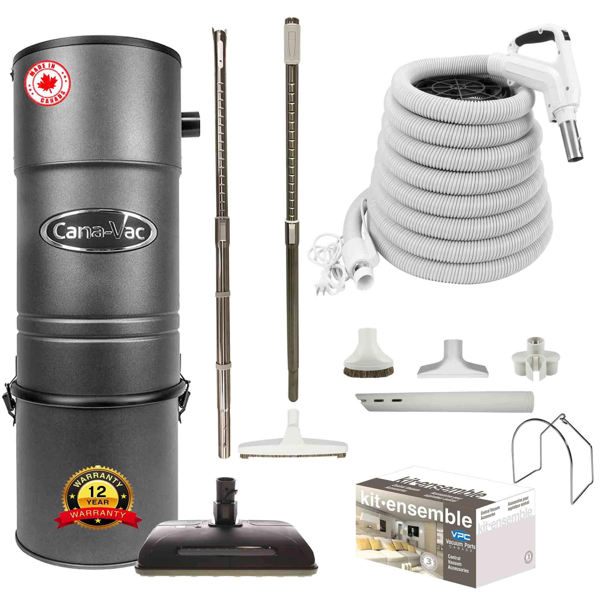 Cana-Vac CV787 Central Vacuum with Ultra Electric Package (White