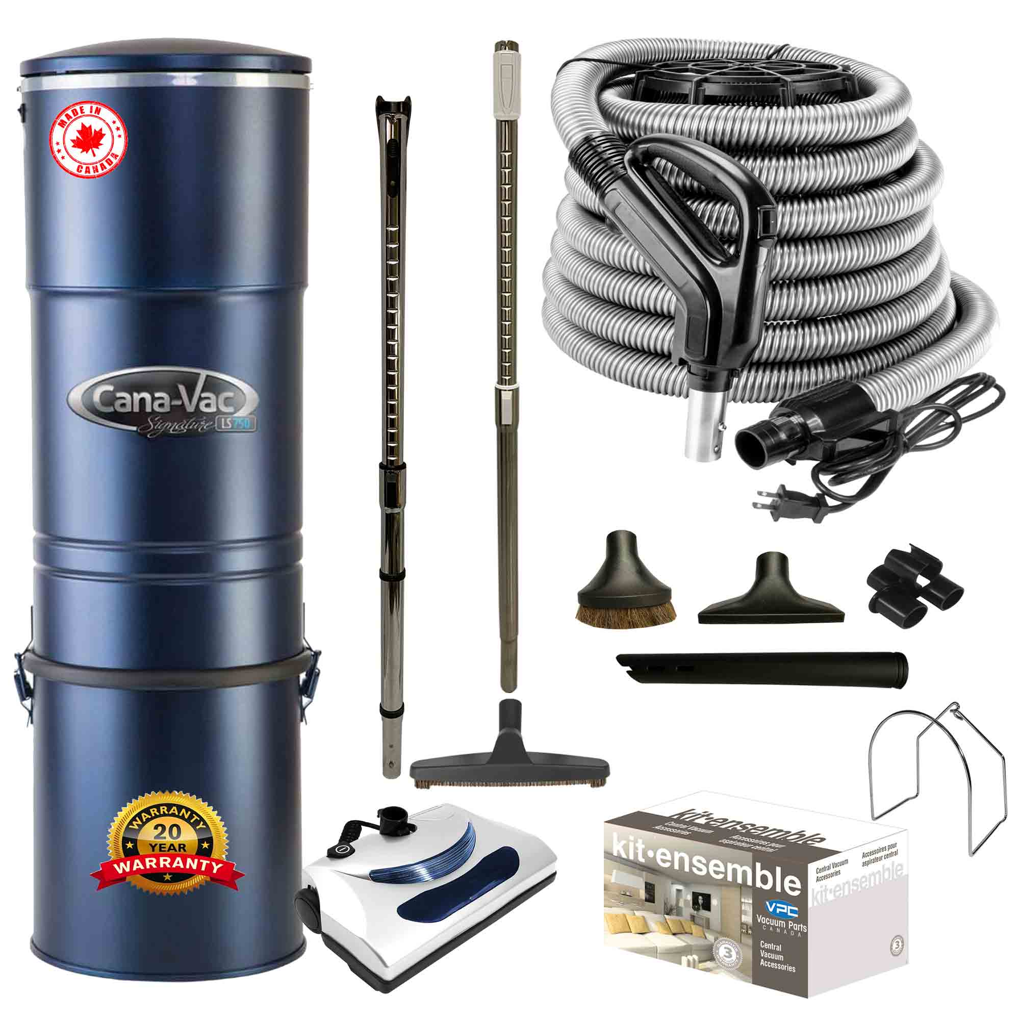 Cana-Vac LS790 Central Vacuum with Basic Electric Package (Black)