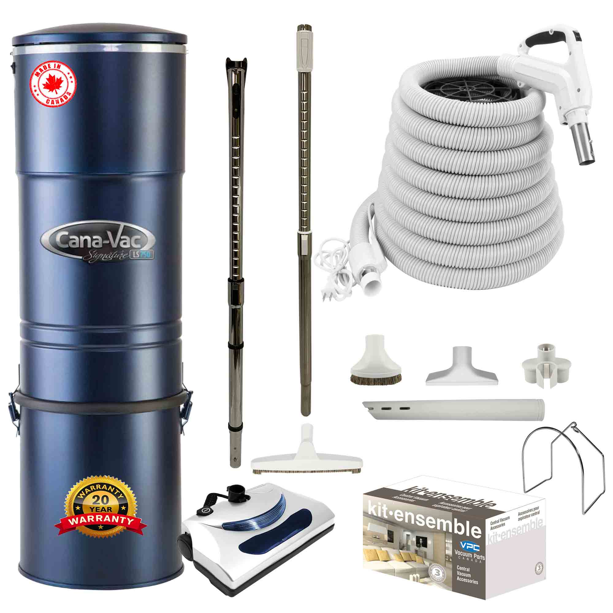 Cana-Vac LS790 Central Vacuum with Basic Electric Package (White)