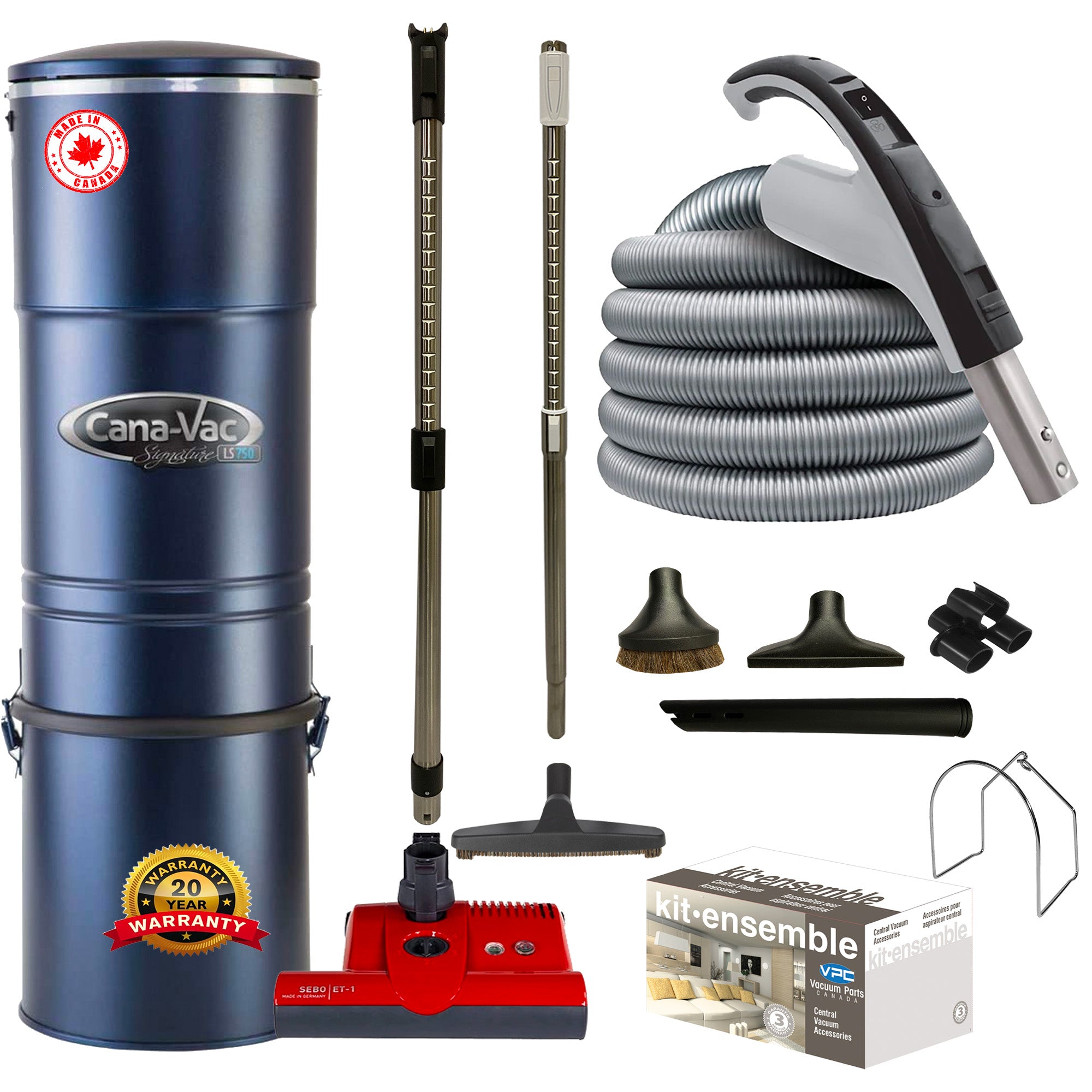CanaVac LS790 Central Vacuum Cleaner with Premium Electric Package
