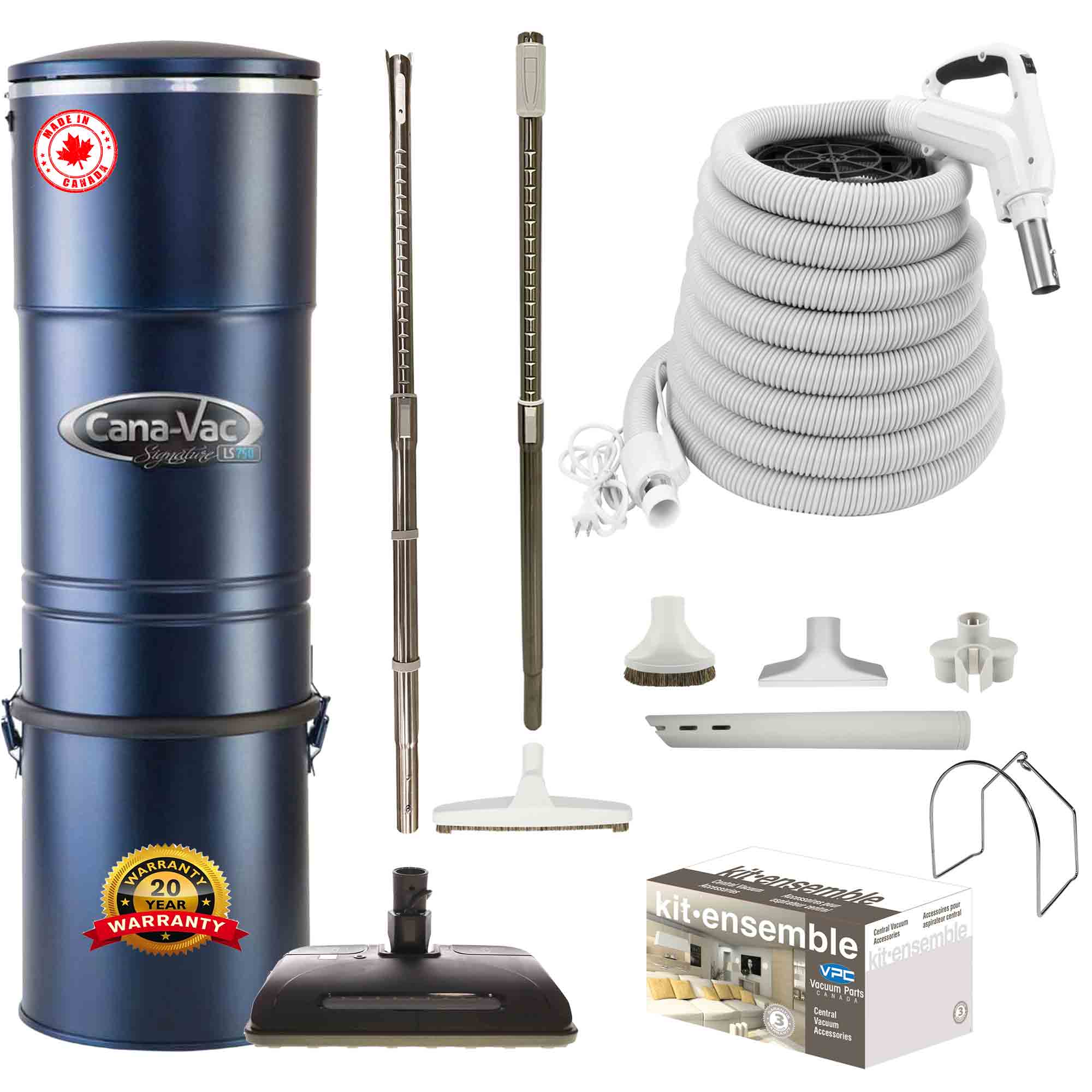 Cana-Vac LS790 Central Vacuum with Ultra Electric Package (White)