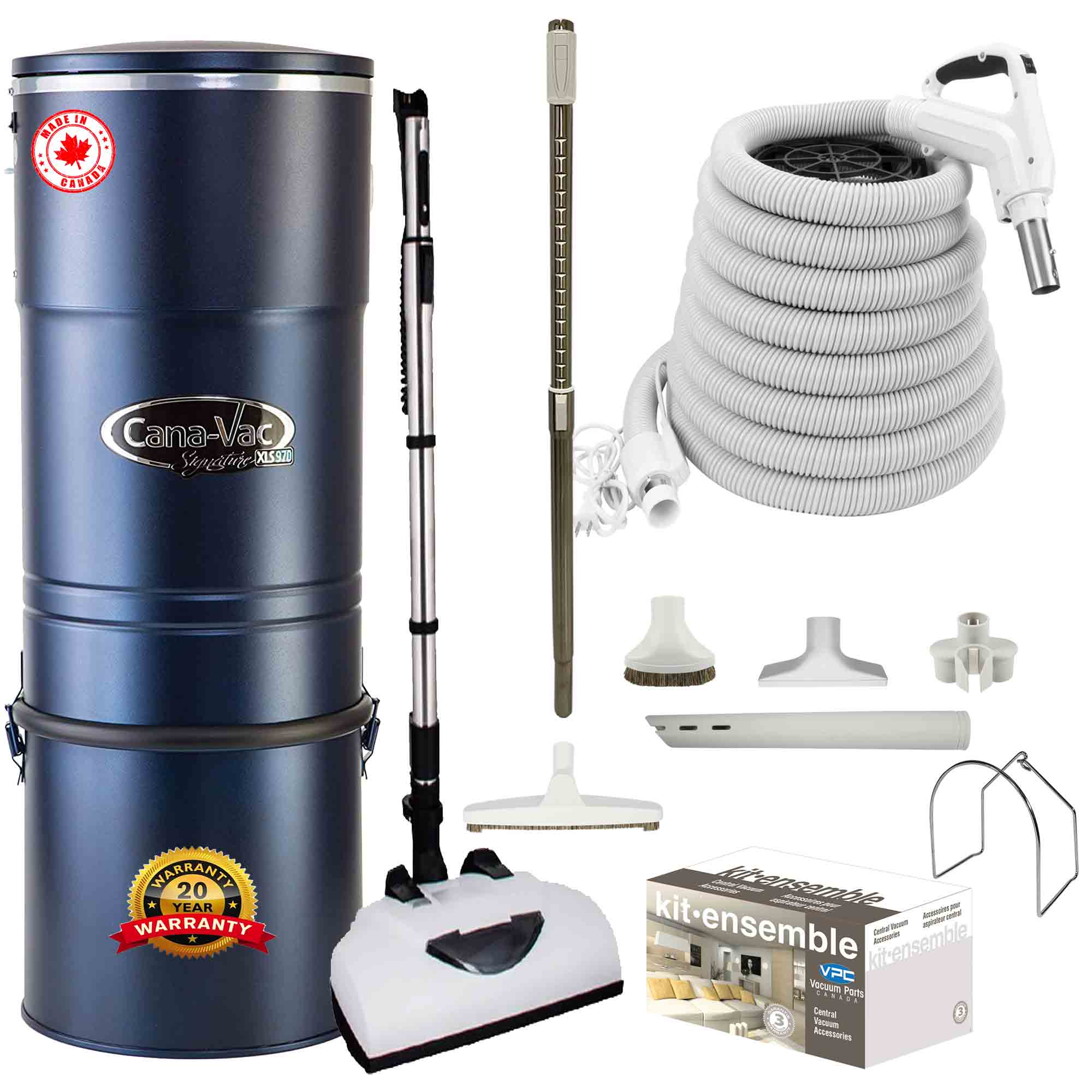 Cana-Vac XLS990 Central Vacuum with Deluxe Electric Package (White)