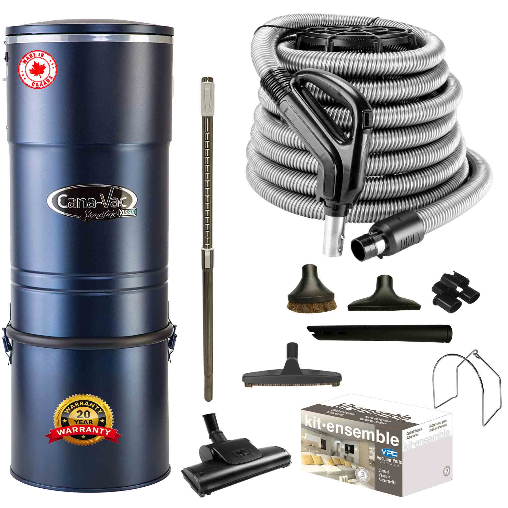 Cana-Vac XLS990 Central Vacuum with Standard Air Package (Black)