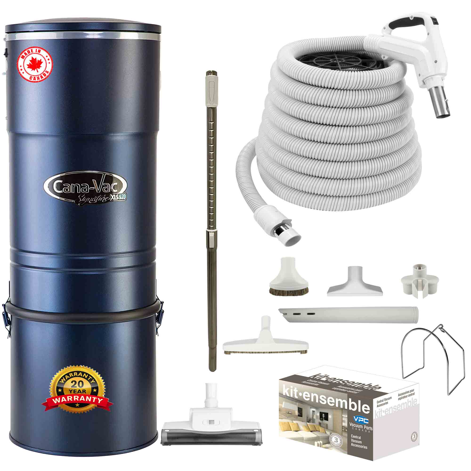 Cana-Vac XLS990 Central Vacuum with Standard Air Package (White)