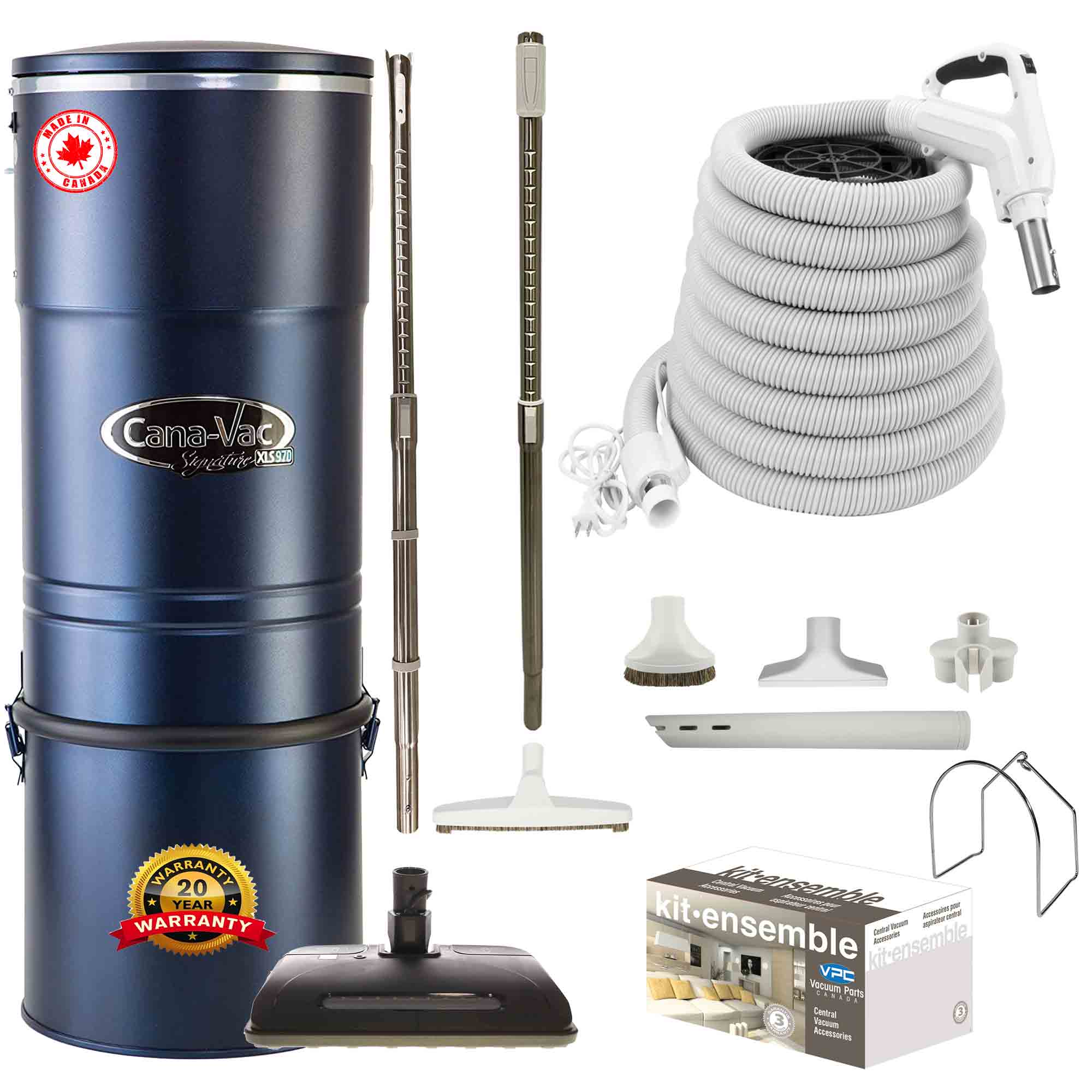 Cana-Vac XLS990 Central Vacuum with Ultra Electric Package (White)