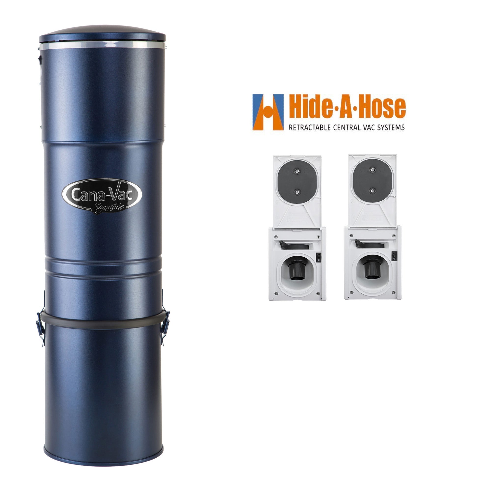 CanaVac LS790 Central Vacuum with Hide-A-Hose Complete Installation Package (2 Valve)