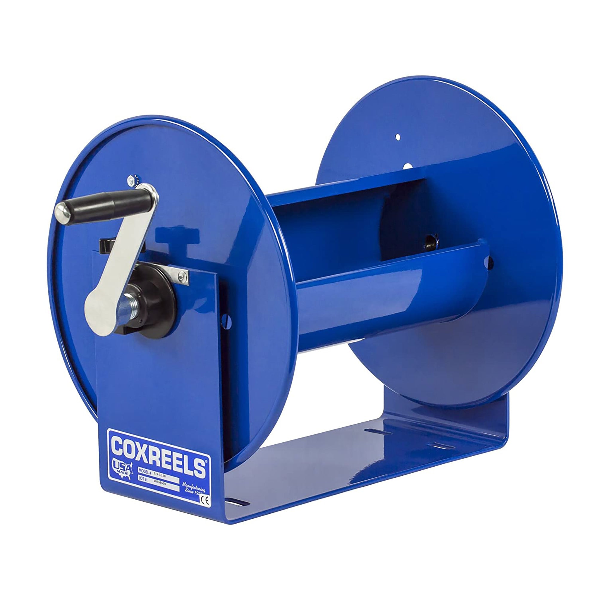 Coxreels 117-4-225 Compact Hand Crank Steel Hose Reel | 4,000 PSI | Holds 1/2 Inch x 225' Length Hose