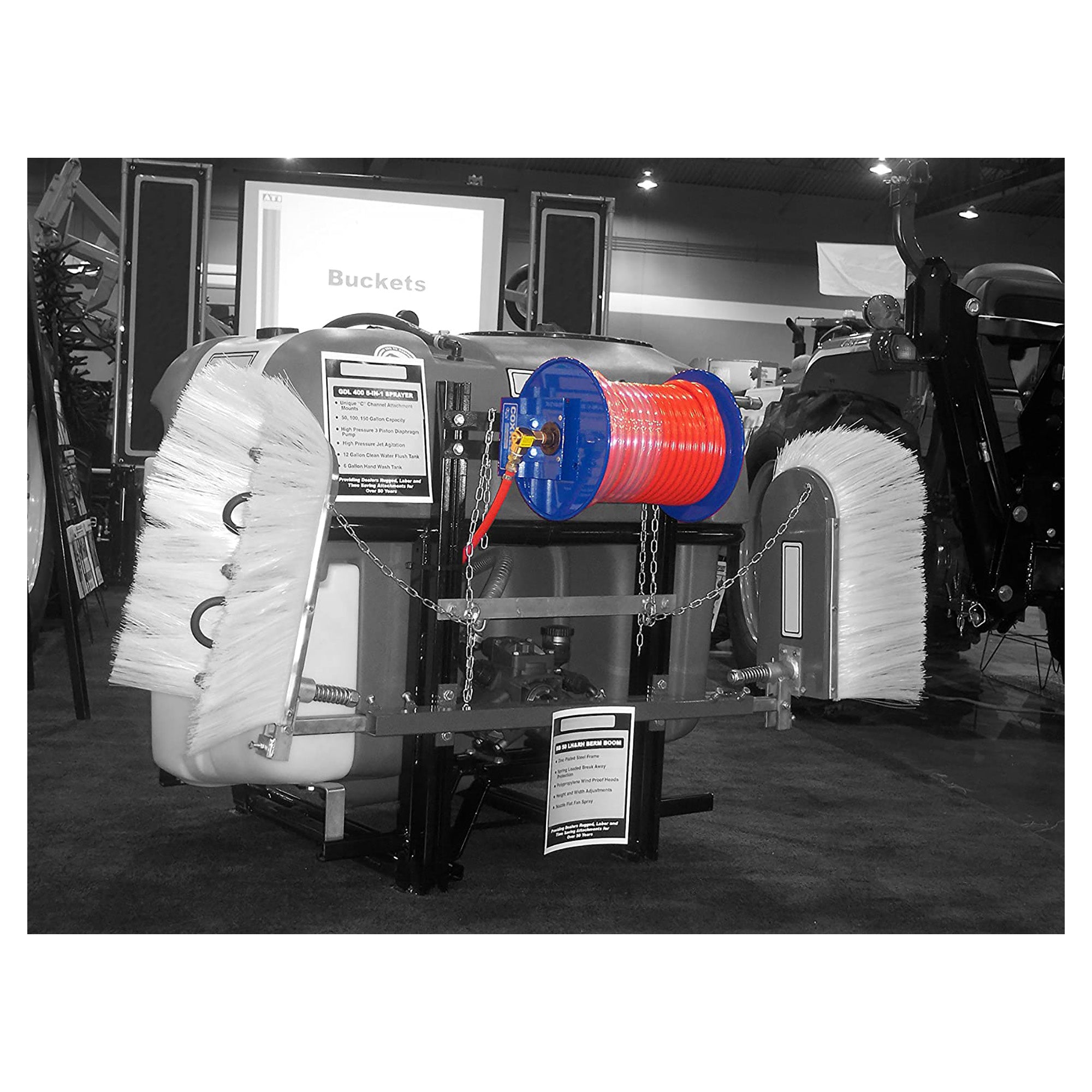 Coxreels 117-4-225 Compact Hand Crank Steel Hose Reel | 4,000 PSI | Holds 1/2 Inch x 225' Length Hose