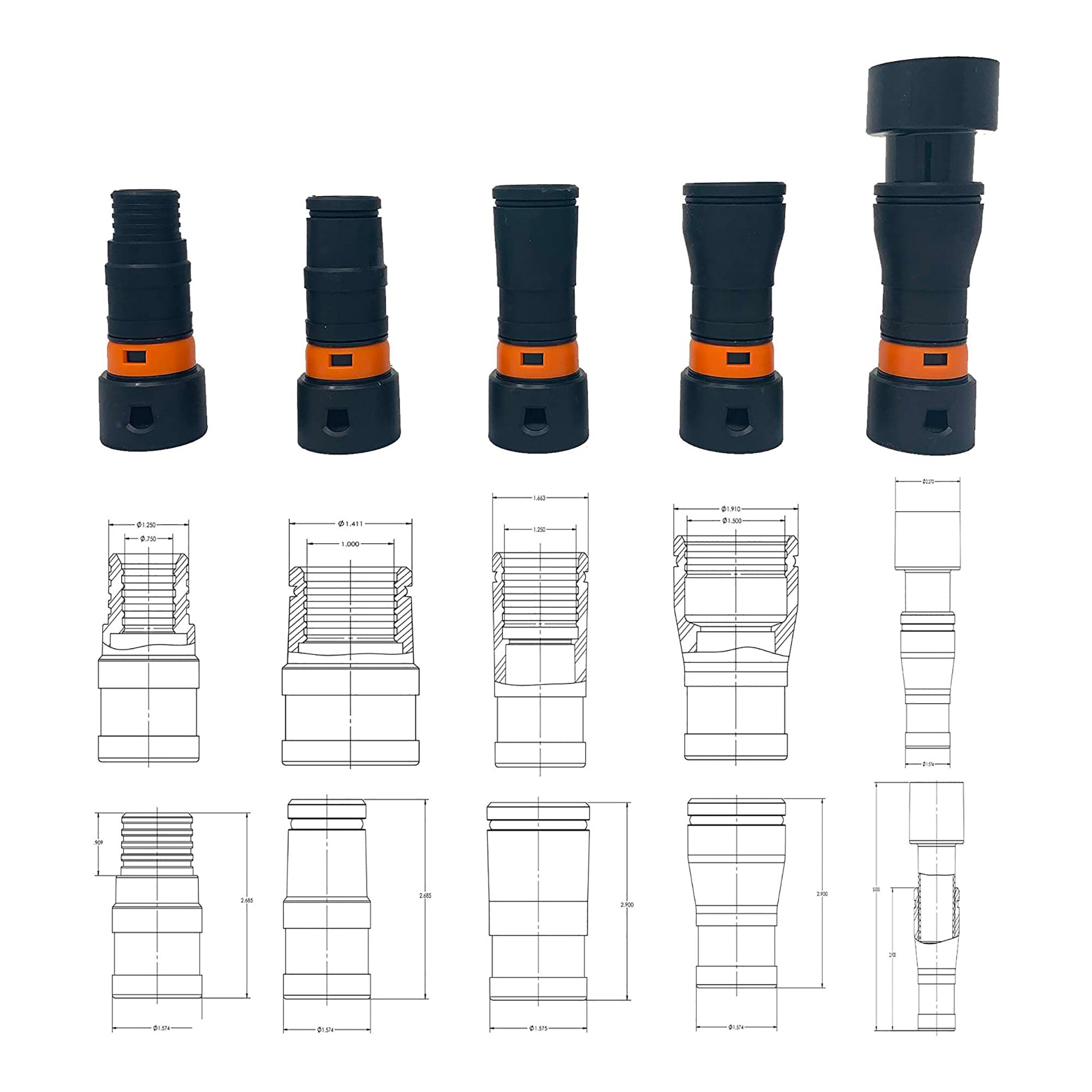 Dust Collection Hoses for Shop Vacuums - Tool Attachment