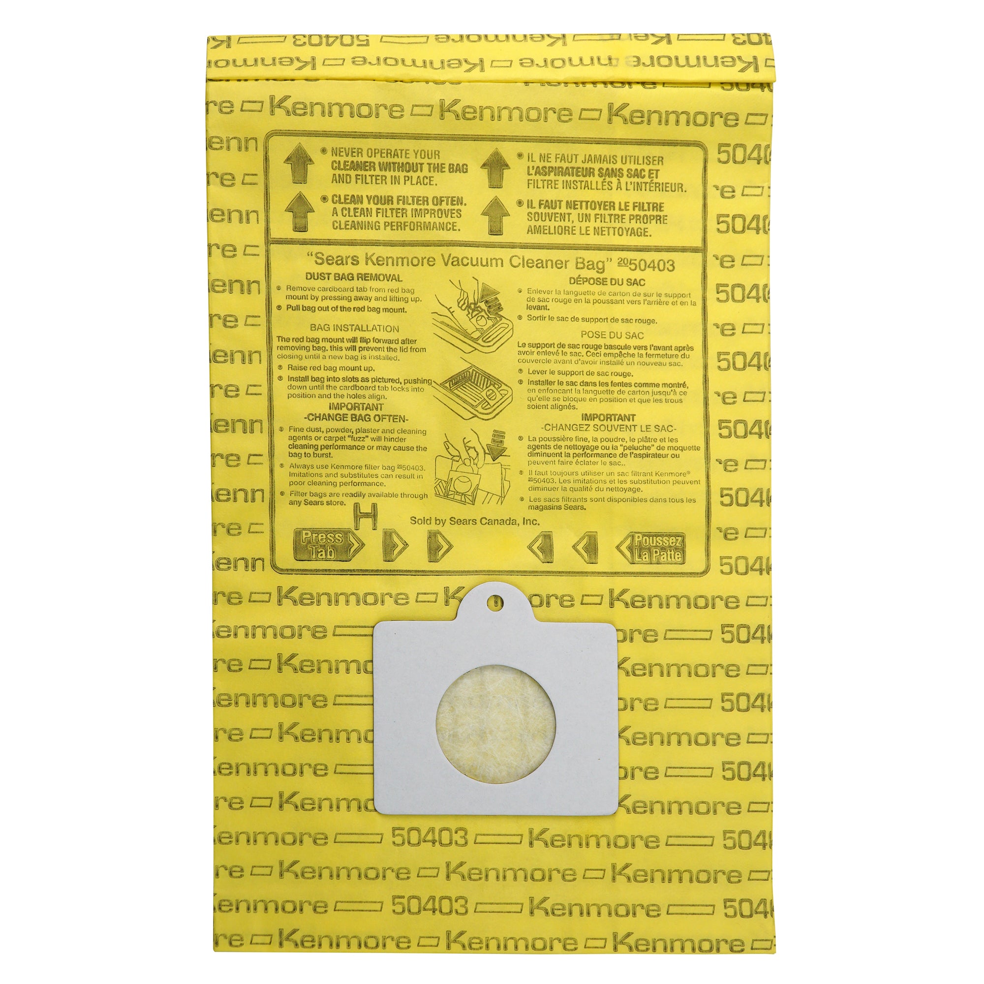 Kenmore Disposable Vacuum Bags 50403