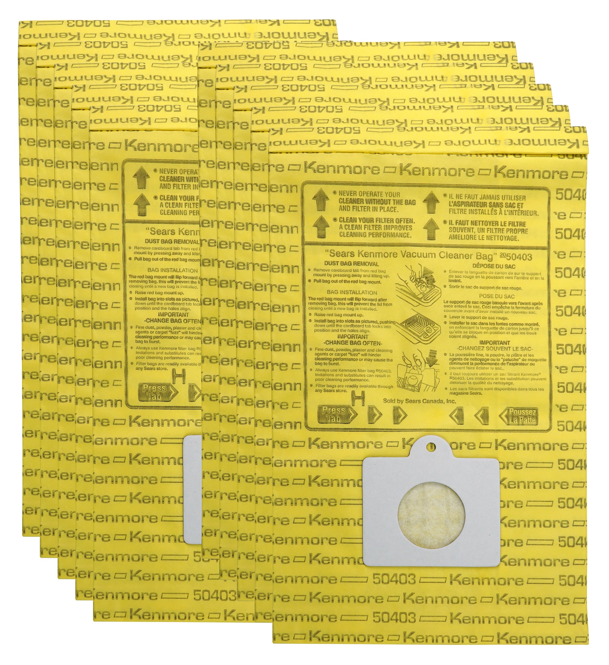 Kenmore Disposable Vacuum Bags 50403 - 10 Pack