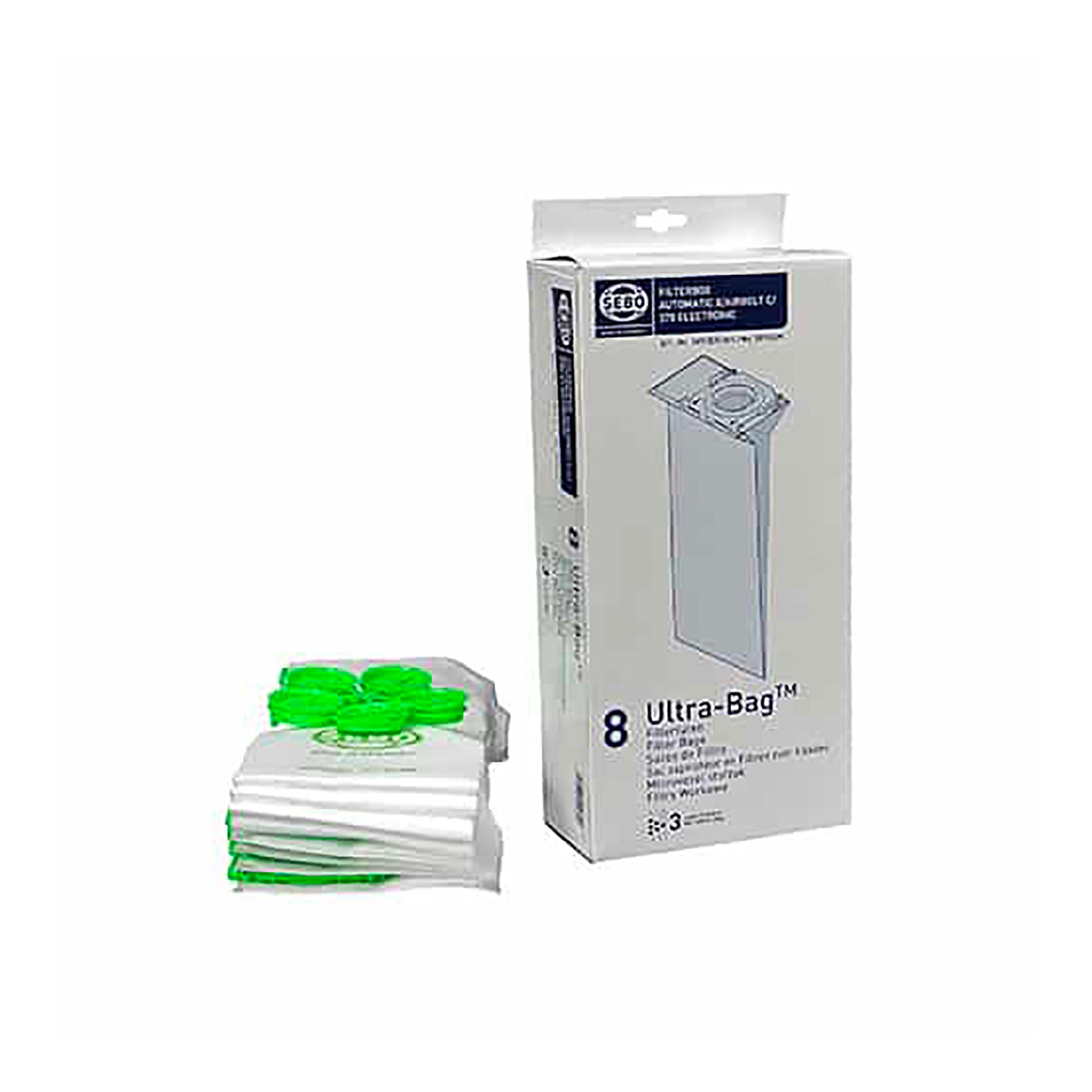 The Filter Bags for SEBO X, G, and Mechanical - Box of 8 vacuum cleaners. These high-quality filter bags are designed to ensure optimal performance and cleanliness in your cleaning routine.