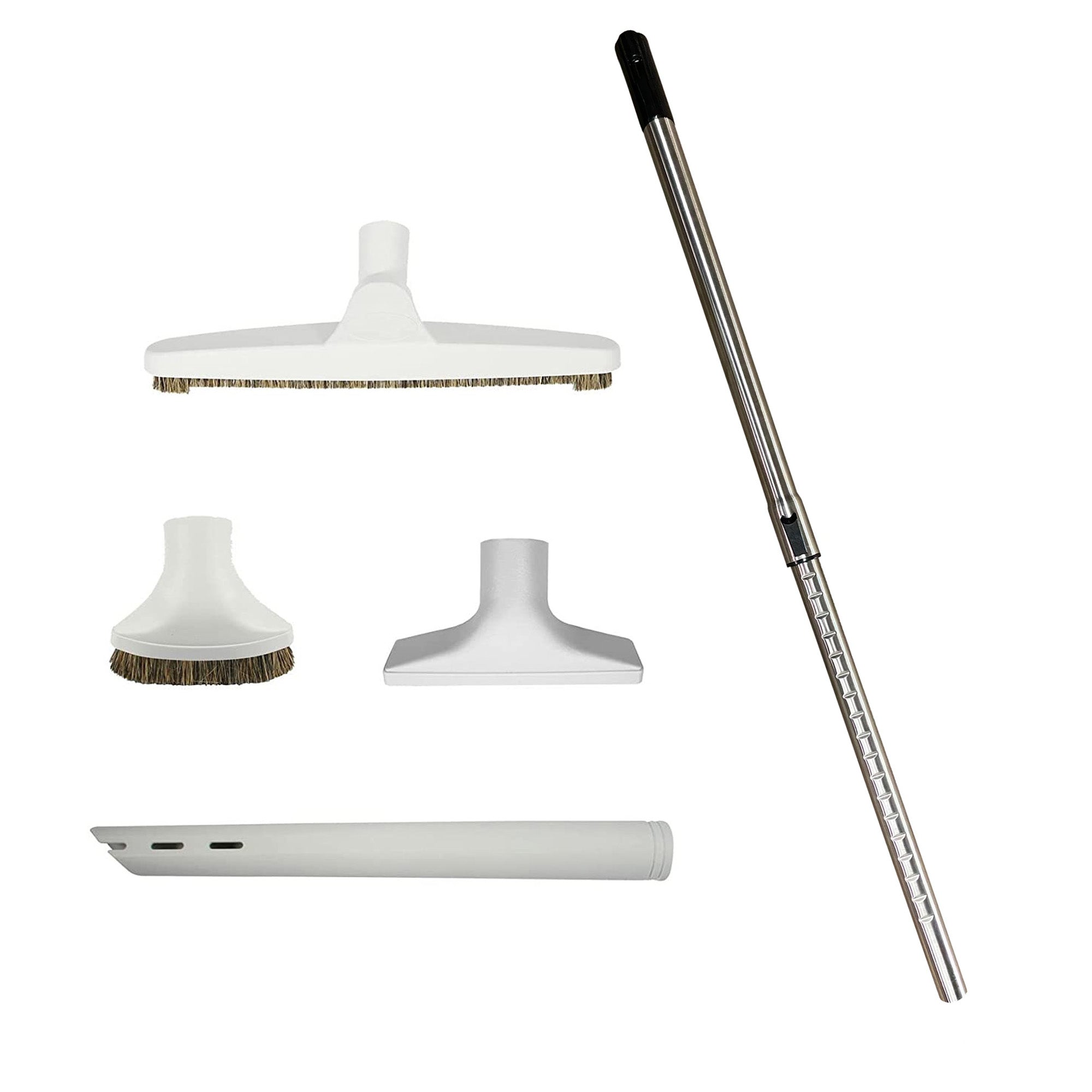 VPC Vacuum Attachment Kit with Stainless Telescopic Wand & 4-Piece Cleaning Kit Accessories | 1 1/4 inch (32mm) Inner Diameter | Designed to Fit All Brands