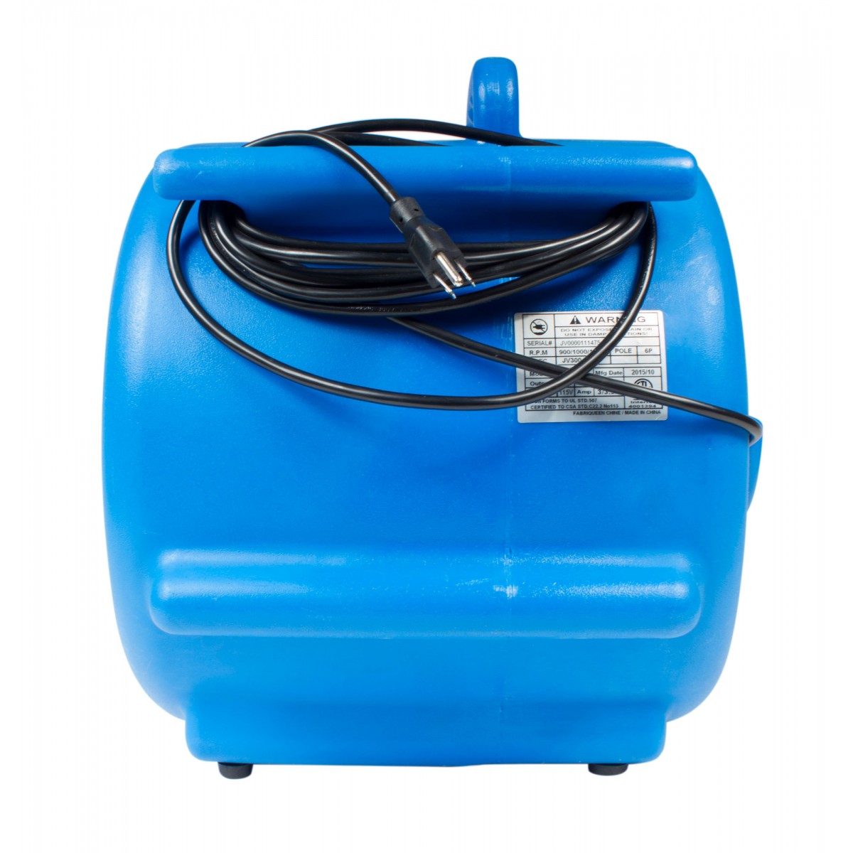 Blower - 1/2 HP - 3 Speeds - 2500 CFM - Back View