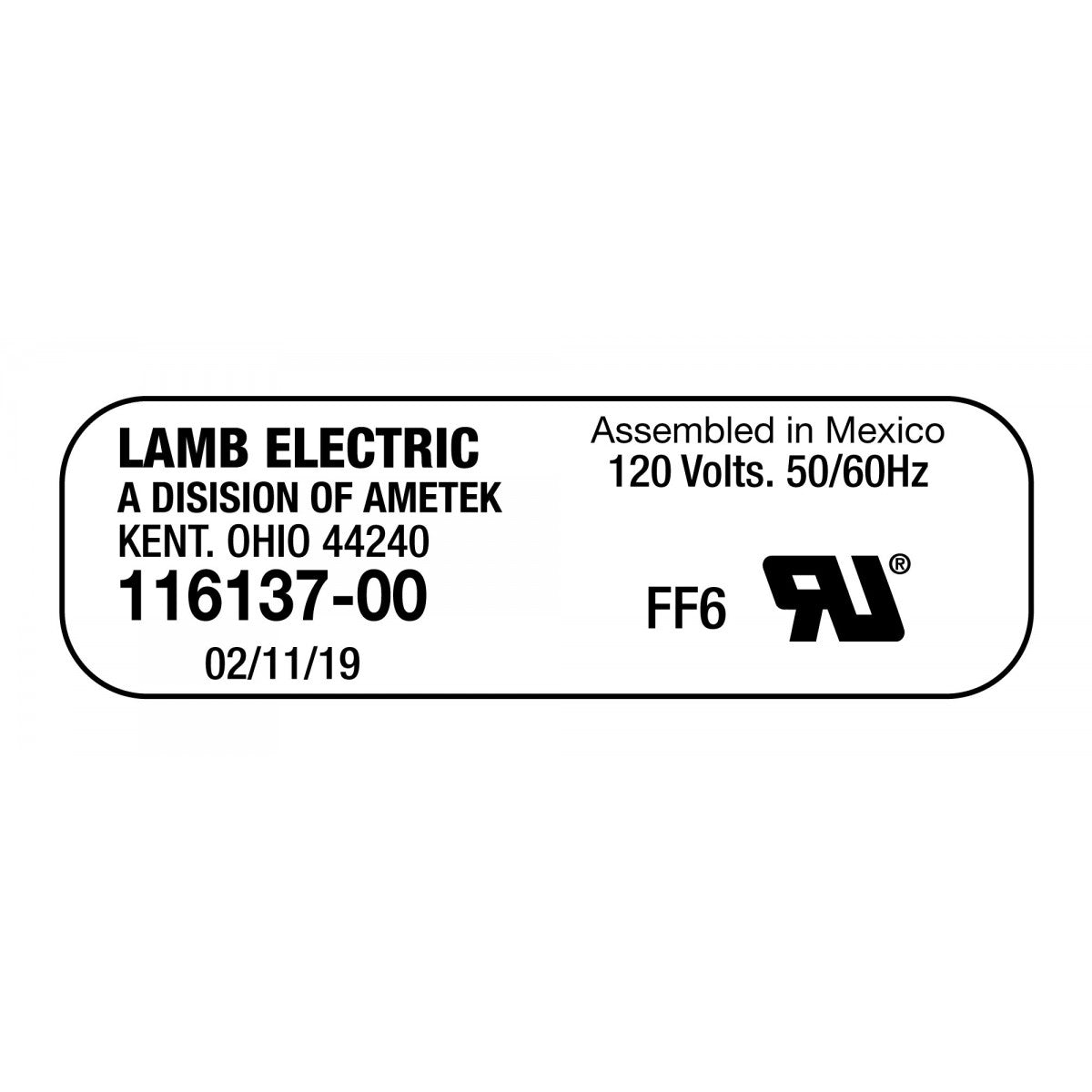 Ametek Bypass Vacuum Motor - 105 CFM