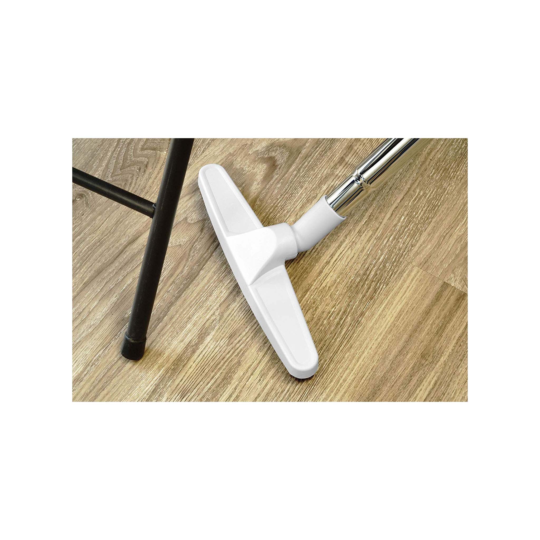 Central Vacuum Hard Floor Vacuum Brush Attachment with Natural Bristles | White | 12 inch
