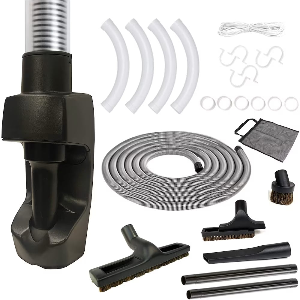 Vroom Retract Vac Central Vacuum Garage & Utility Retractable Hose System | Deluxe Cleaning Accessories