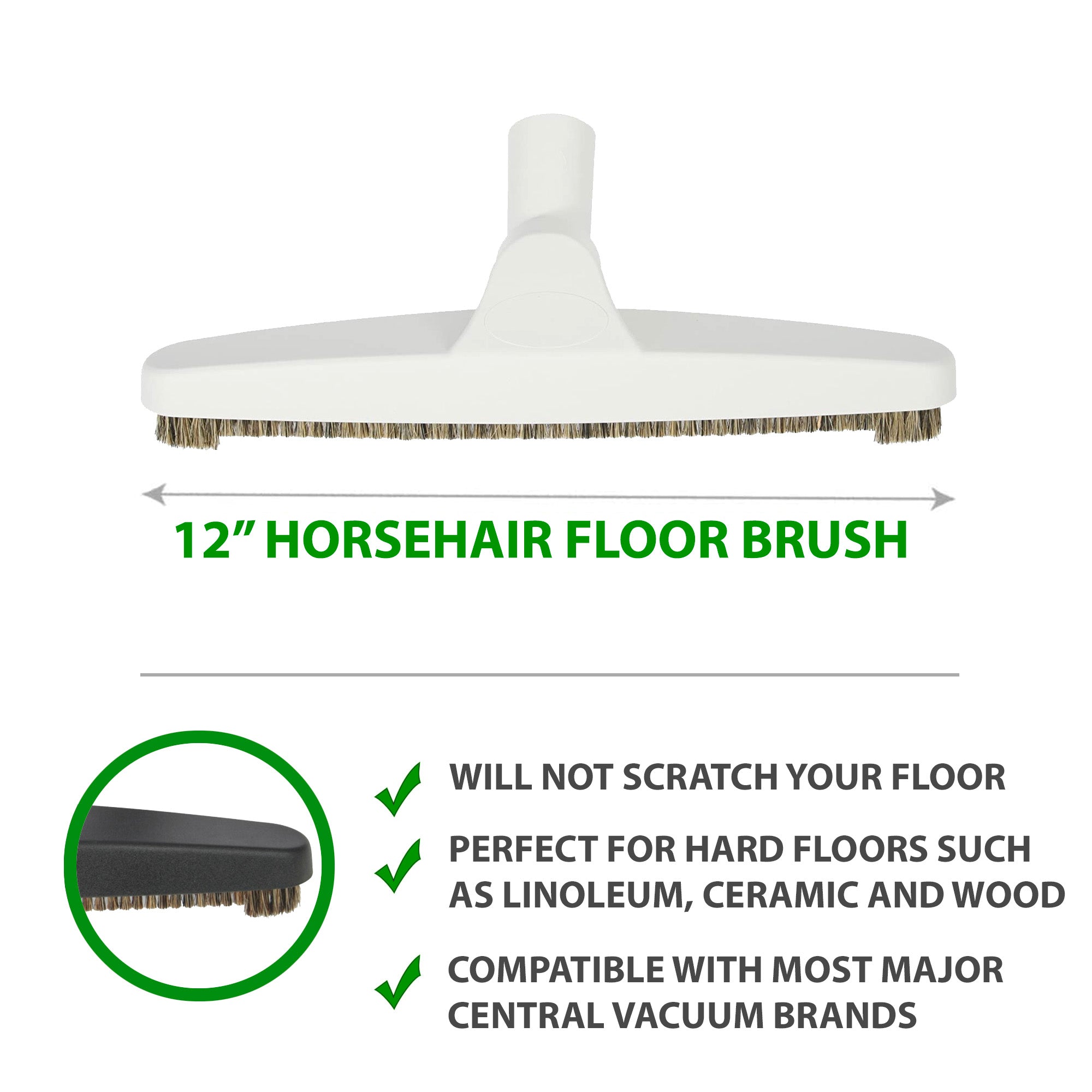12" Horsehair Floor Brush
