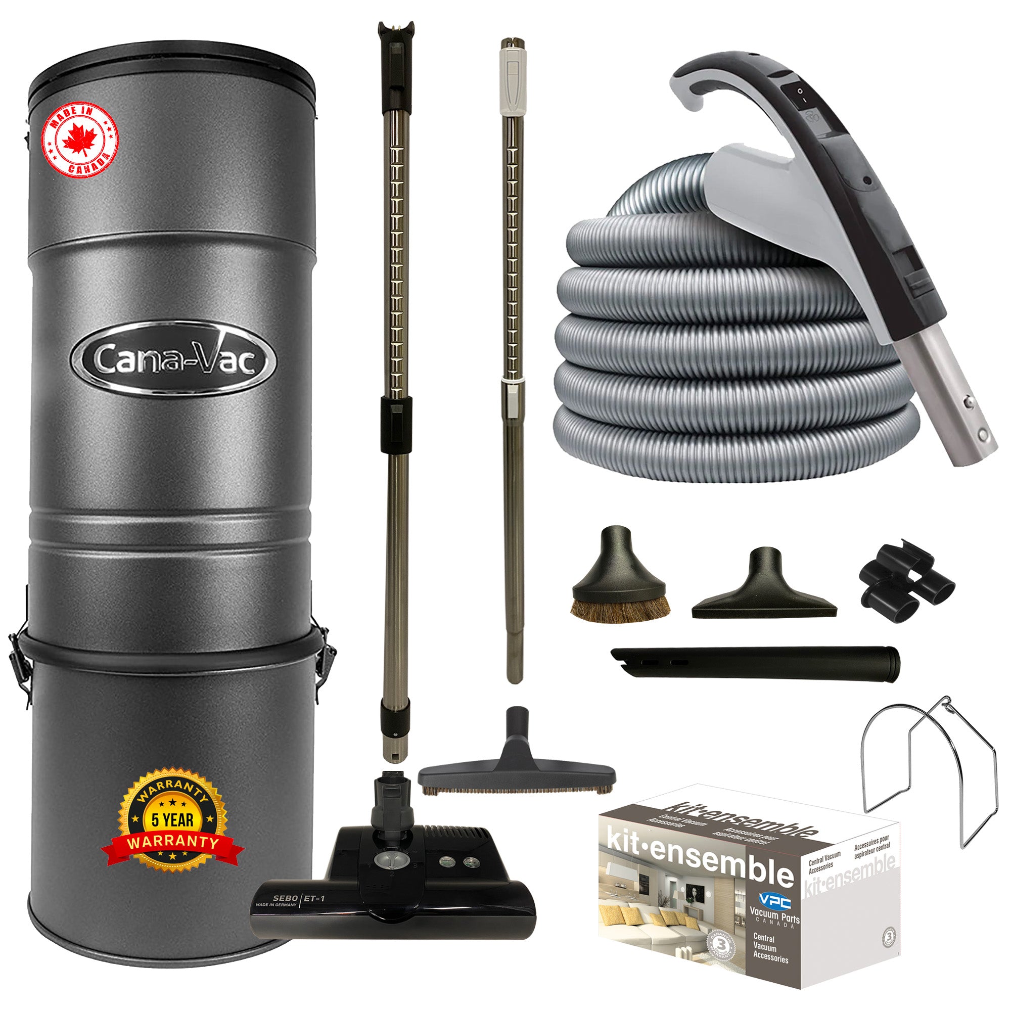 CanaVac CV587 Central Vacuum with Premium Electric Package