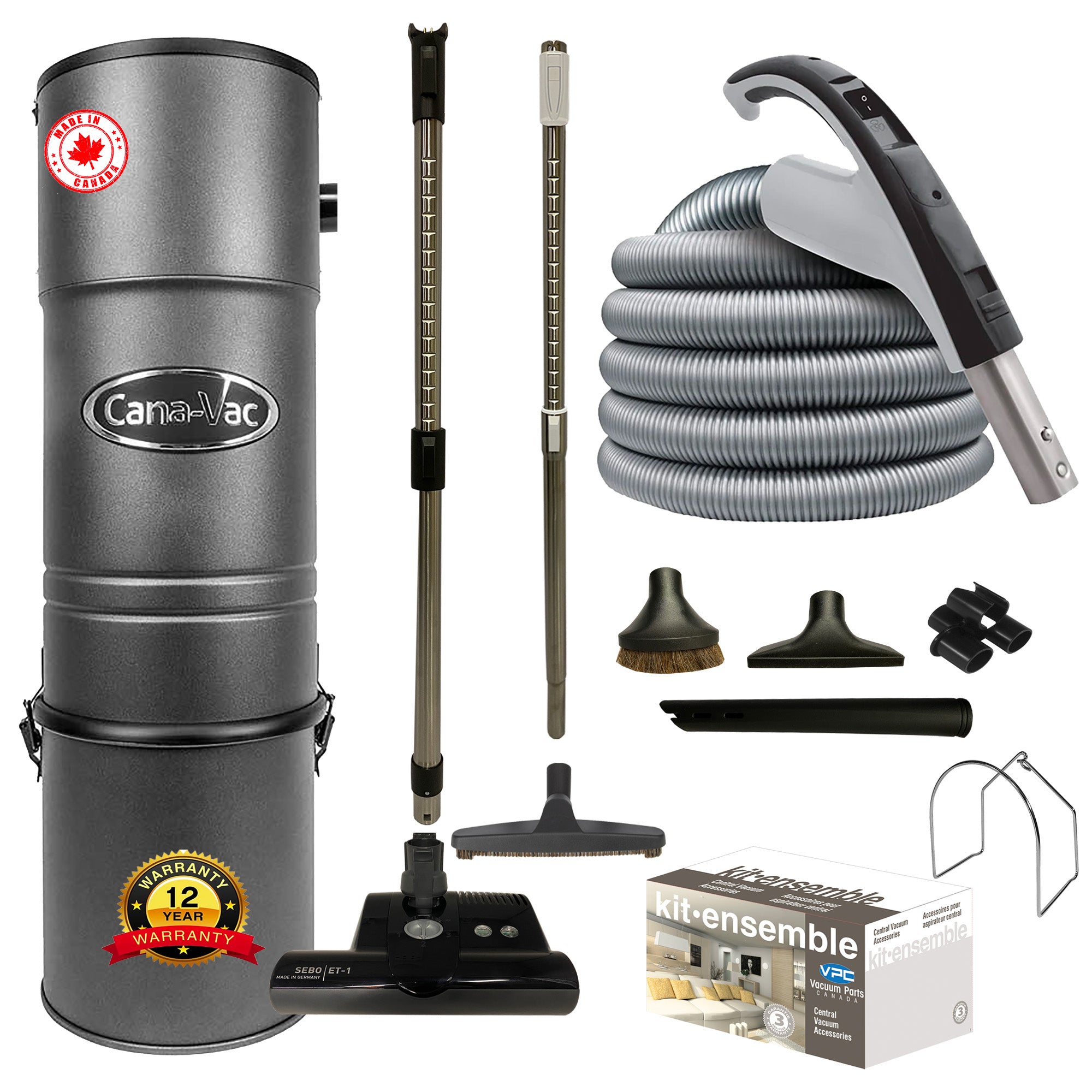 CanaVac CV687 Central Vacuum with Premium Electric Package