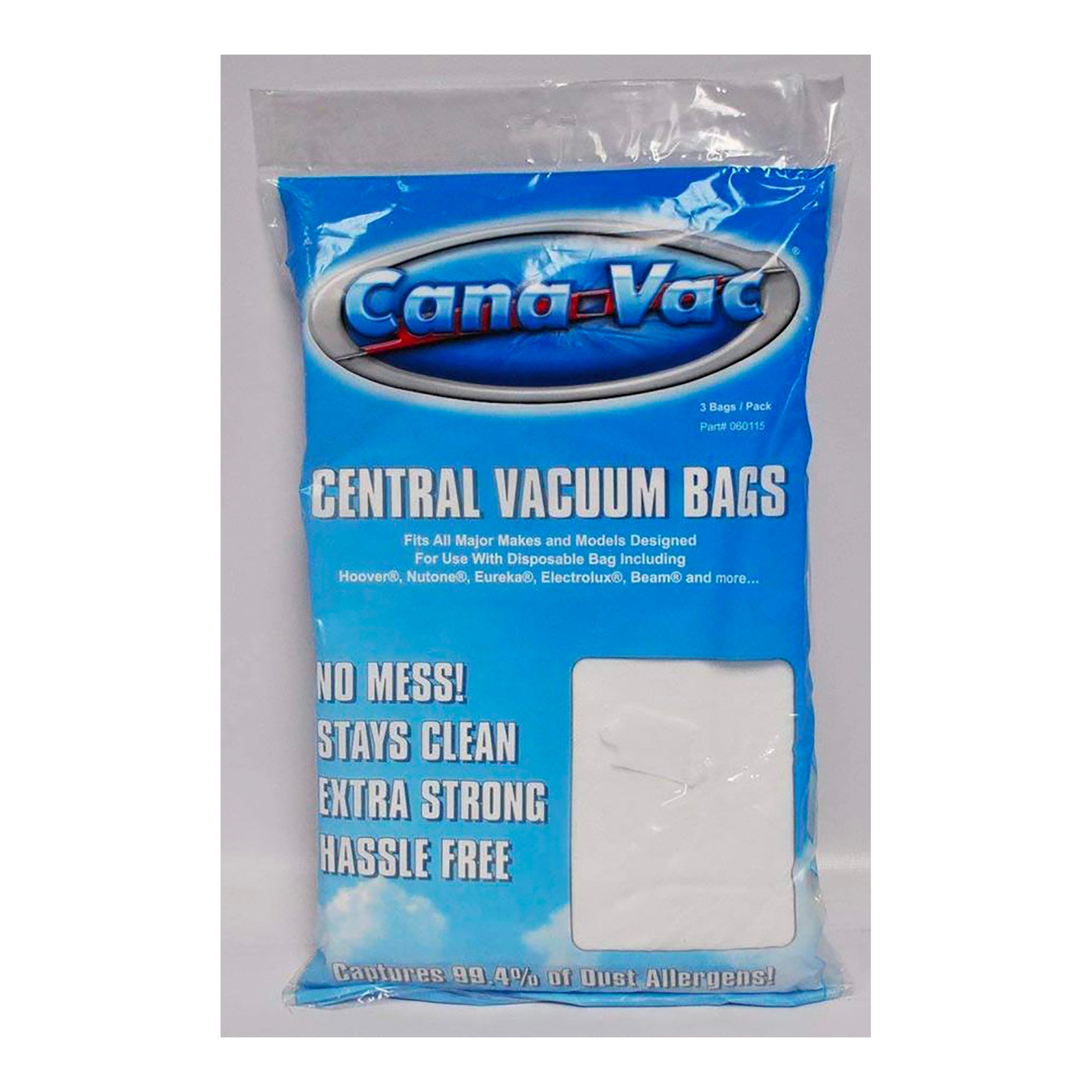 Cana-Vac Central vacuum Bags - 3 Pack
