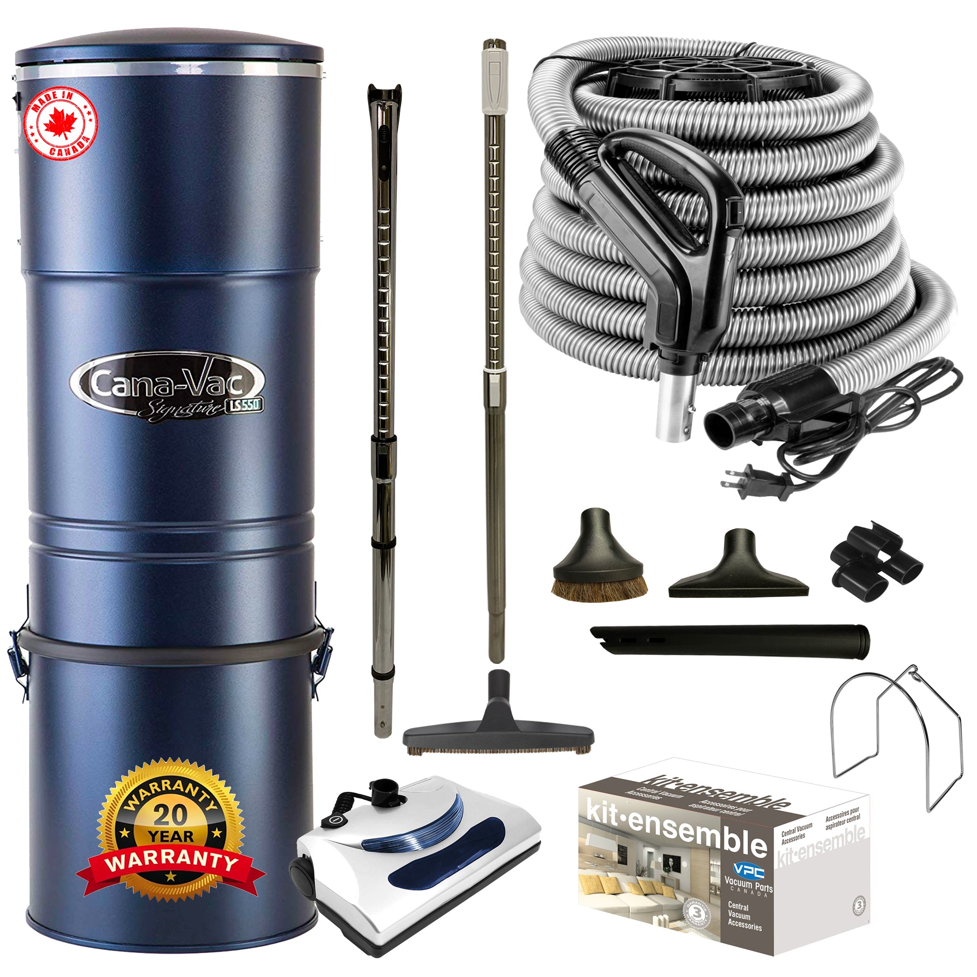 Cana-Vac LS590 Central Vacuum with Basic Electric Package (Black)