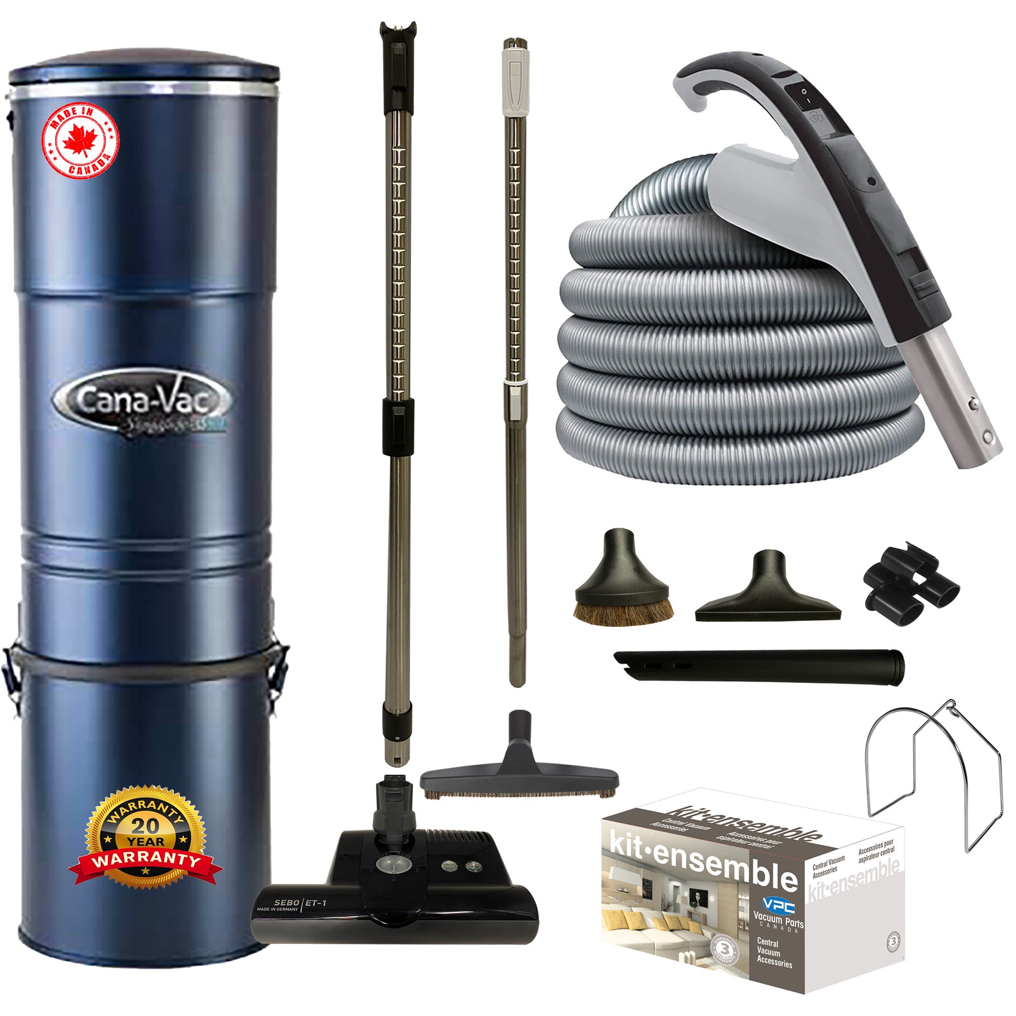 Cana-Vac LS690 Central Vacuum with Premium Electric Package