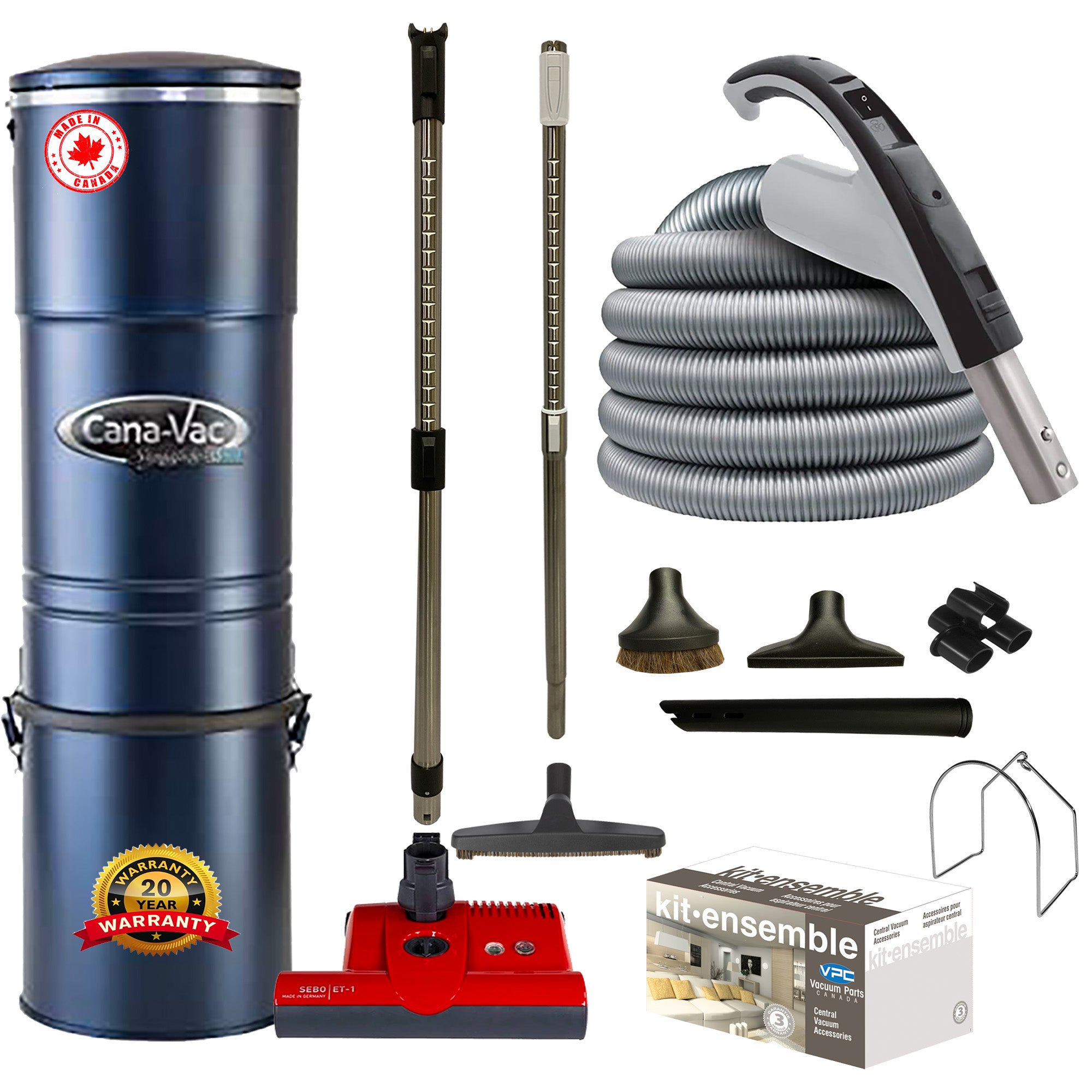 Cana-Vac LS690 Central Vacuum with Premium Electric Package