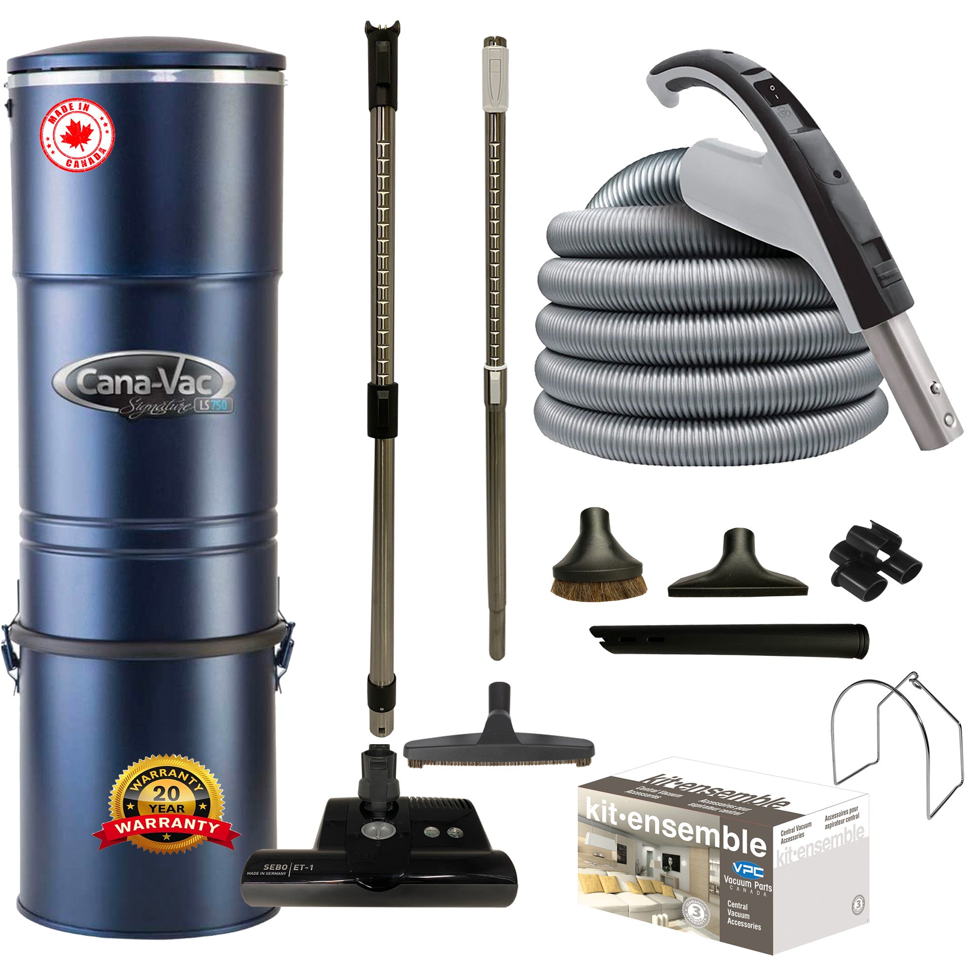 CanaVac LS790 Central Vacuum Cleaner with Premium Electric Package