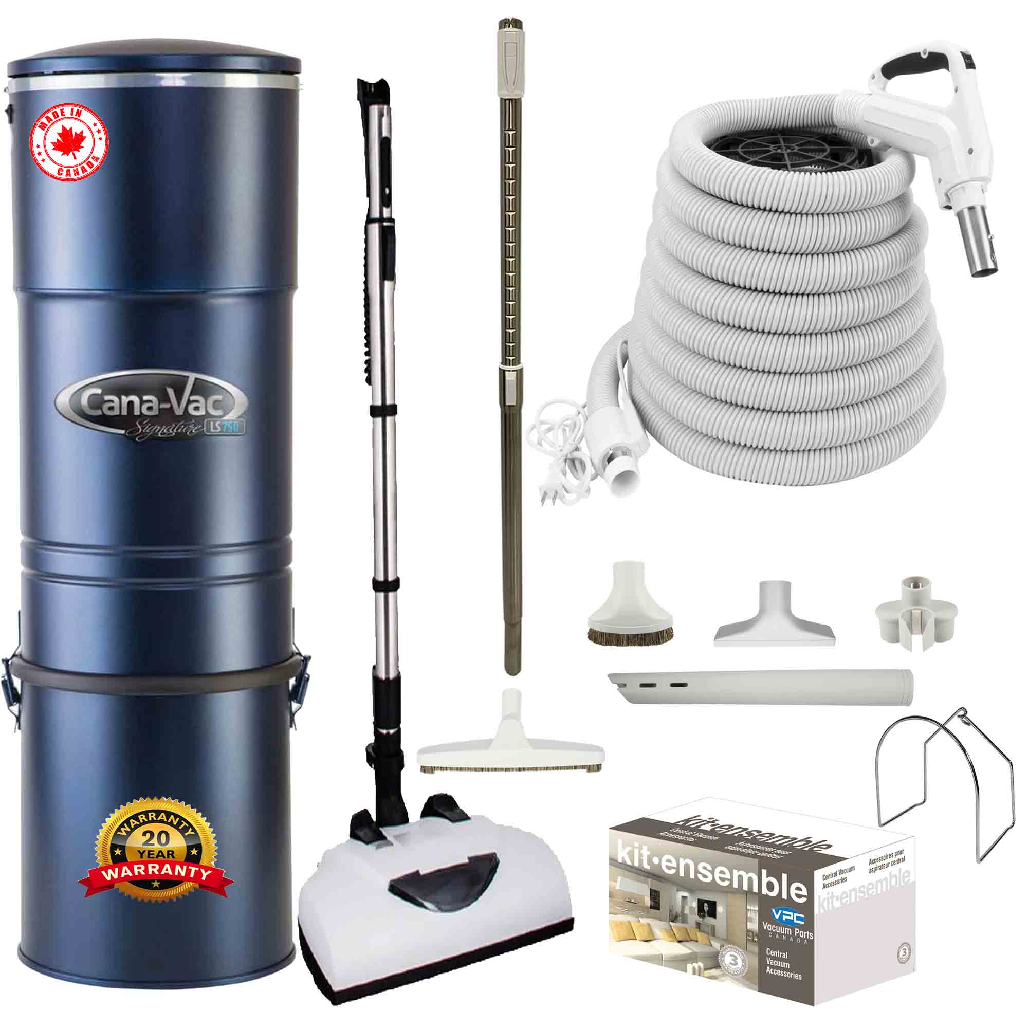 Cana-Vac LS790 Central Vacuum with Deluxe Electric Package (White)