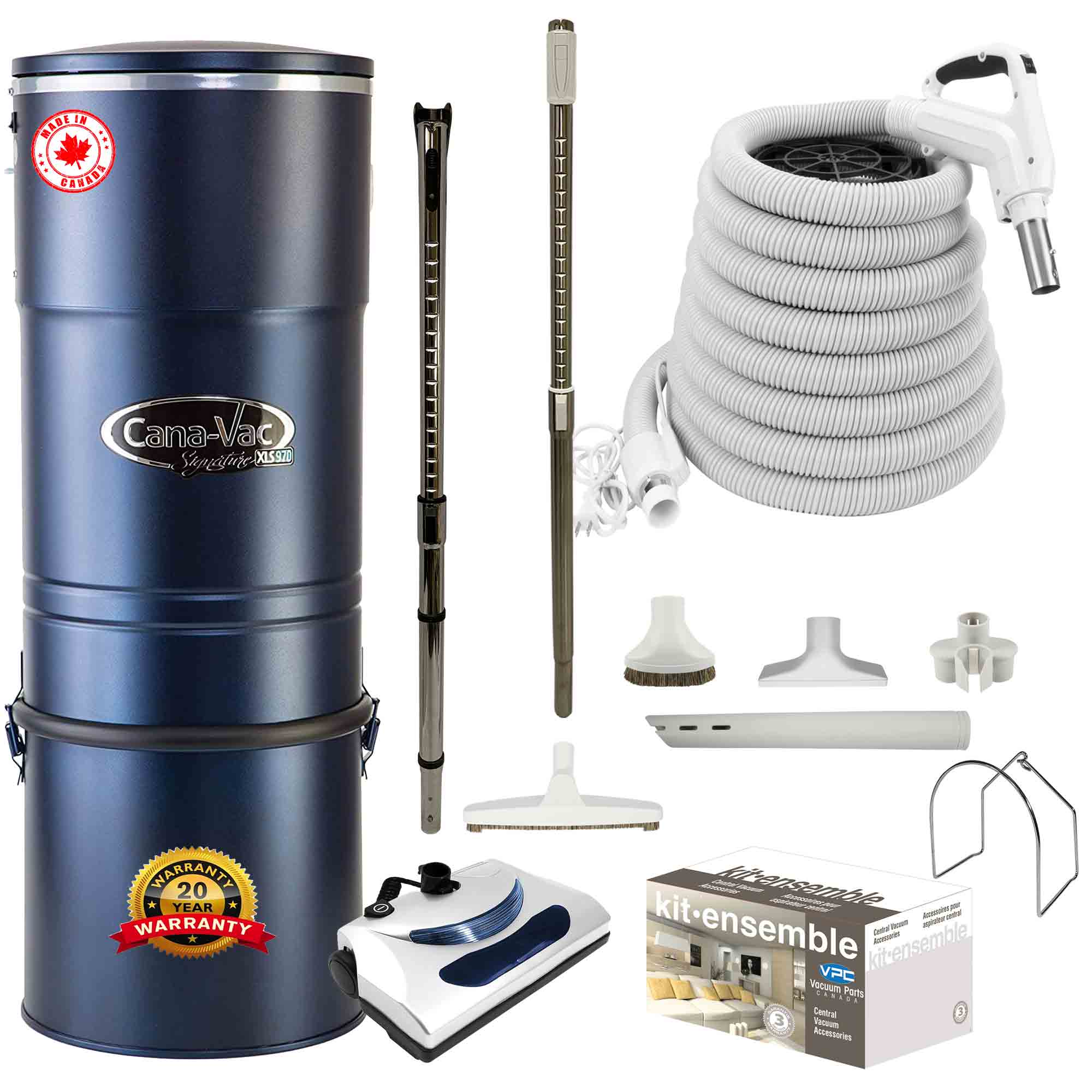 Cana-Vac XLS990 Central Vacuum with Basic Electric Package (White)