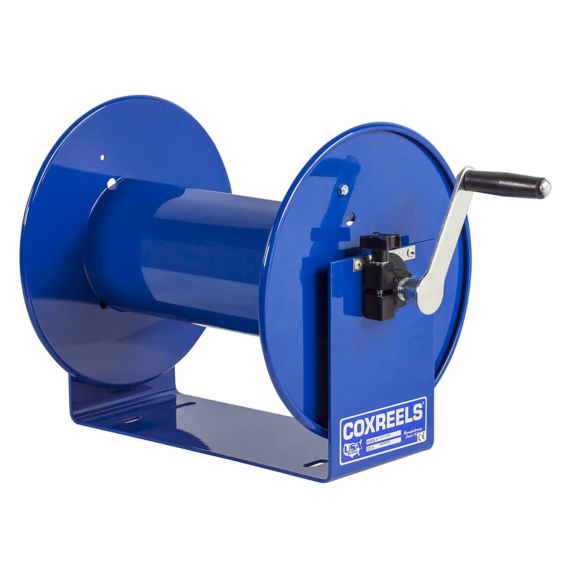 Coxreels 117-4-225 Compact Hand Crank Steel Hose Reel | 4,000 PSI | Holds 1/2" x 225' Length Hose