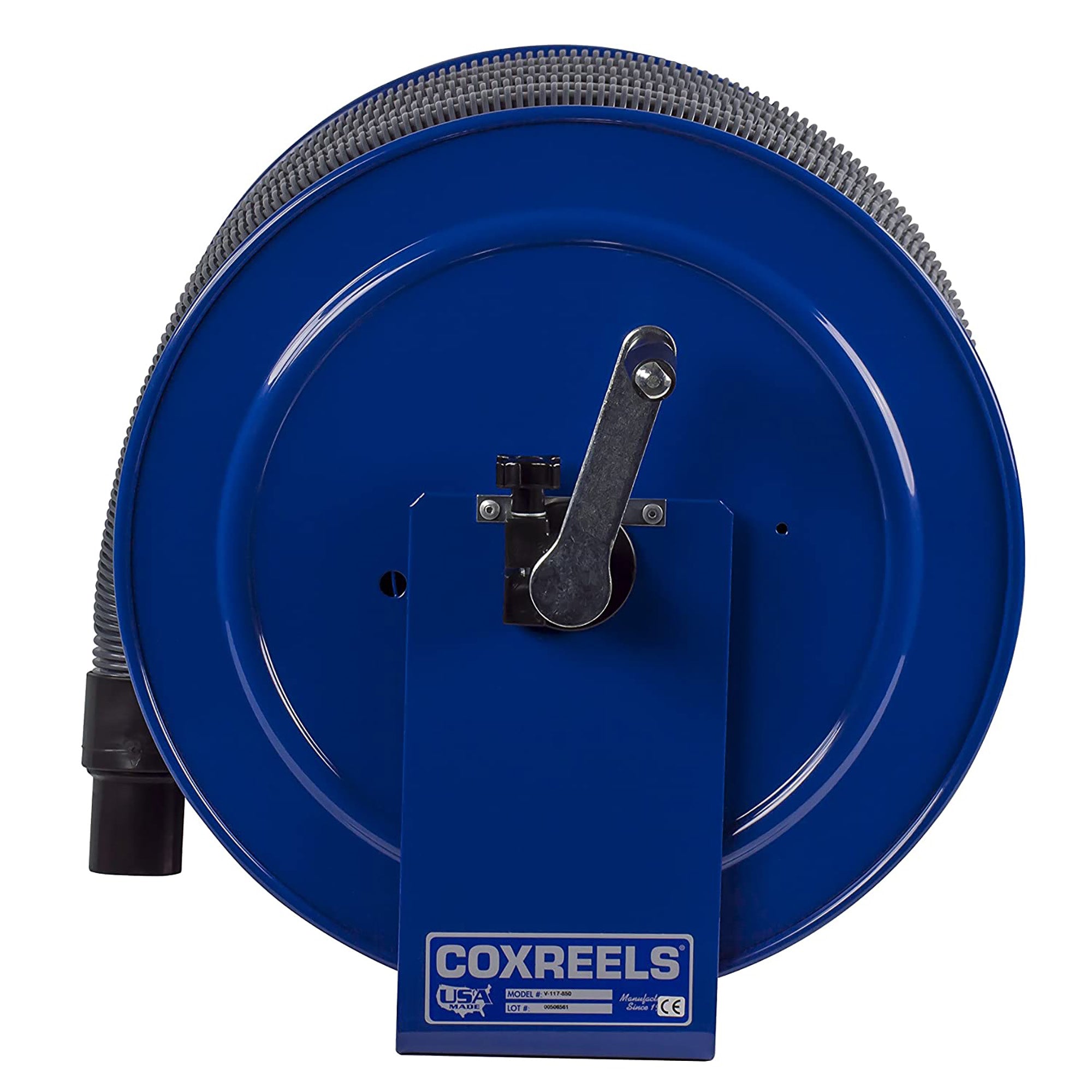 Coxreels V-117H-835 Vacuum Only Direct Crank Rewind Hose Reel | 1 1/2" Cuff | 2" x 35' Hose