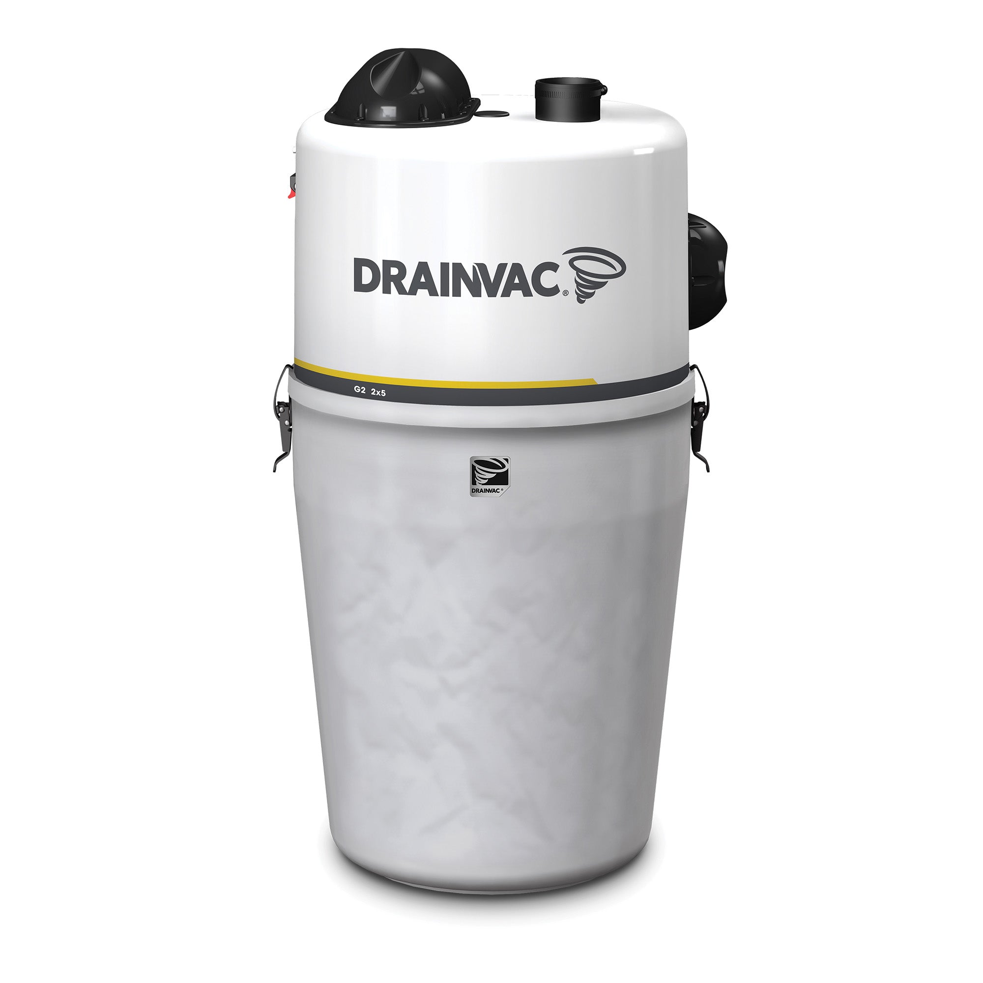 DrainVac Generation 2 Central Vacuum | 2 Motor, 520 Air Watts with Muffler and Outside Exhaust Vent