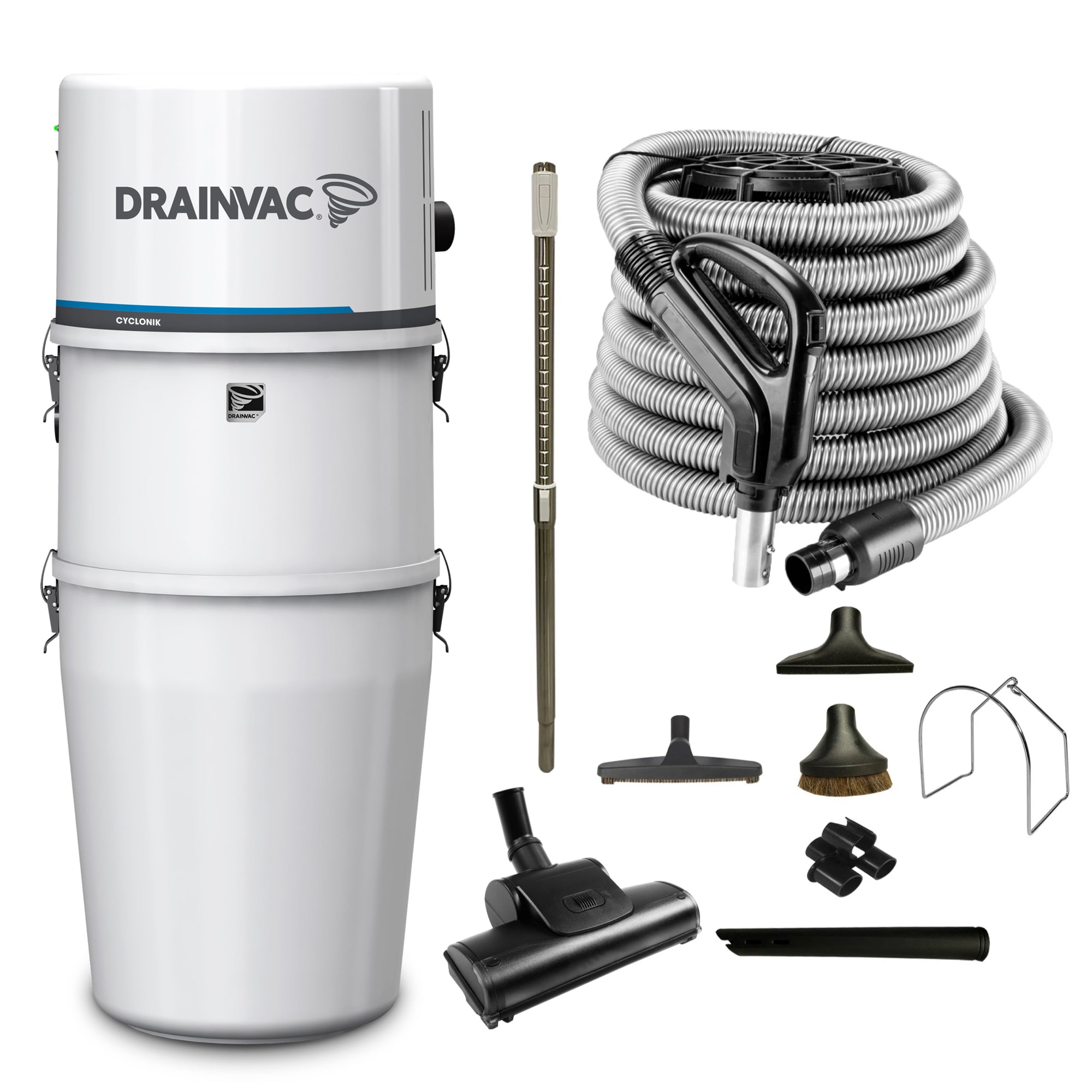 DrainVac Cyclonik Central Vacuum with Deluxe Air Package