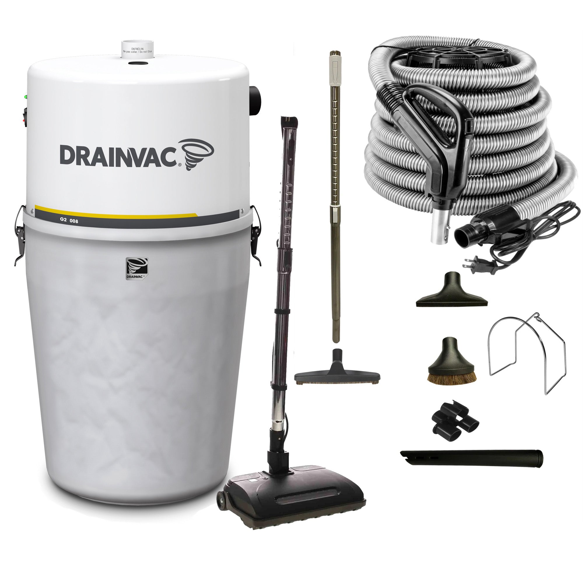 DrainVac G2-008 Central Vacuum Cleaner | 800 Air Watts Motor | Airstream Electric Package