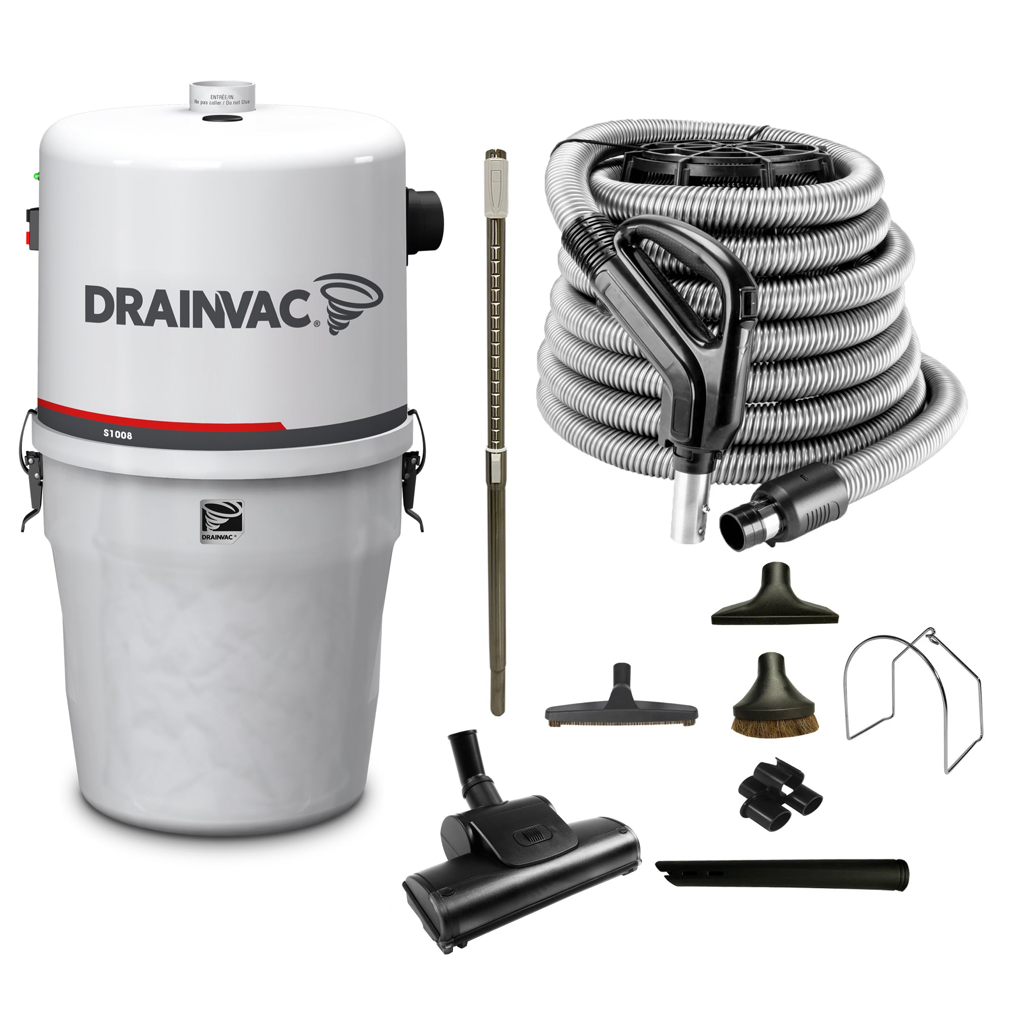 DrainVac S1008 Central Vacuum Cleaner with Deluxe Air Package